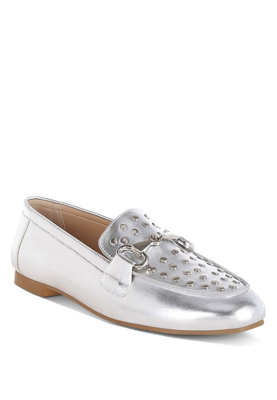 Rag Company Estafa Horsebit &amp;amp; Studs Metallic Pleather Loafers for Women