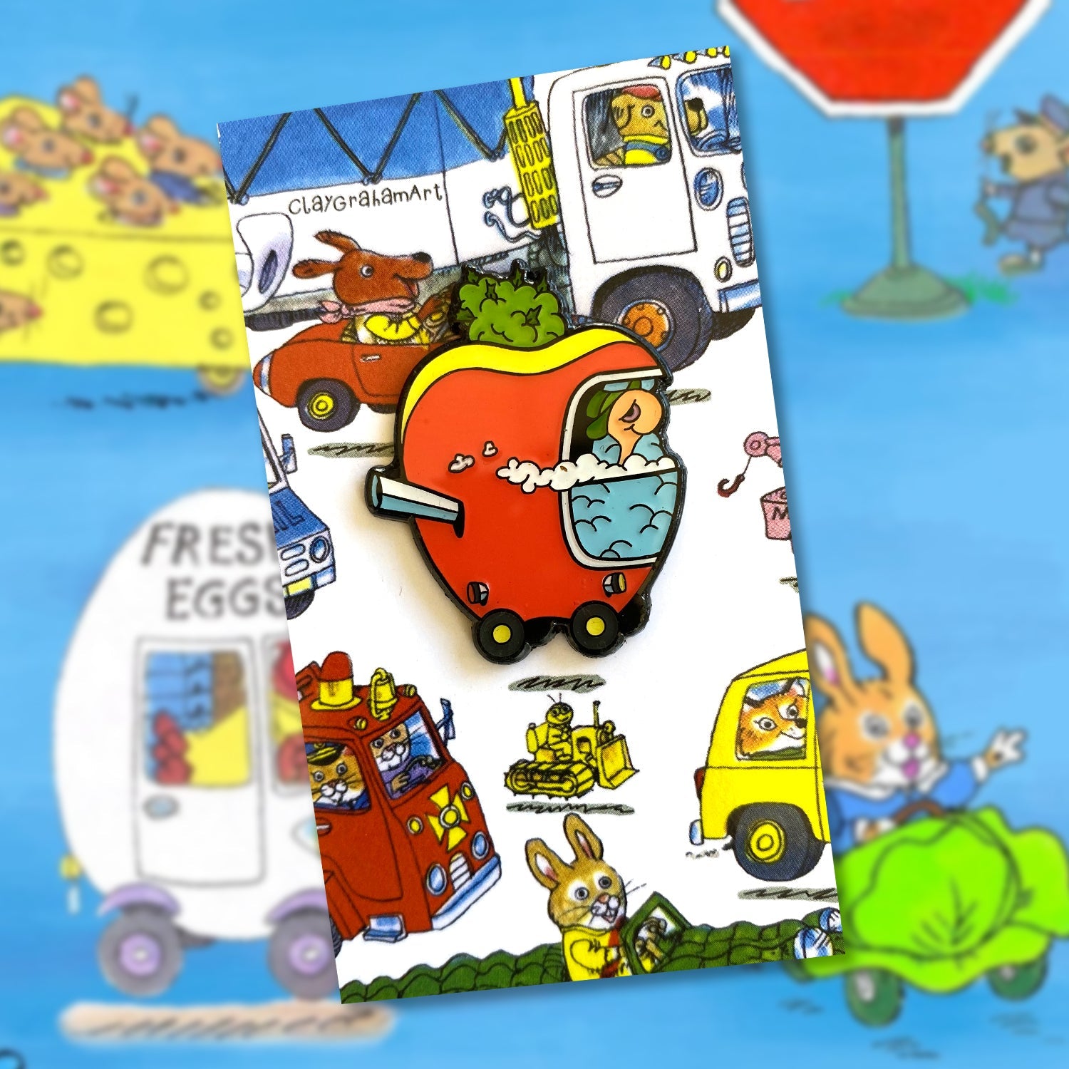 Smokey Worm 1.5&amp;quot; Soft Enamel Pin w/ epoxy