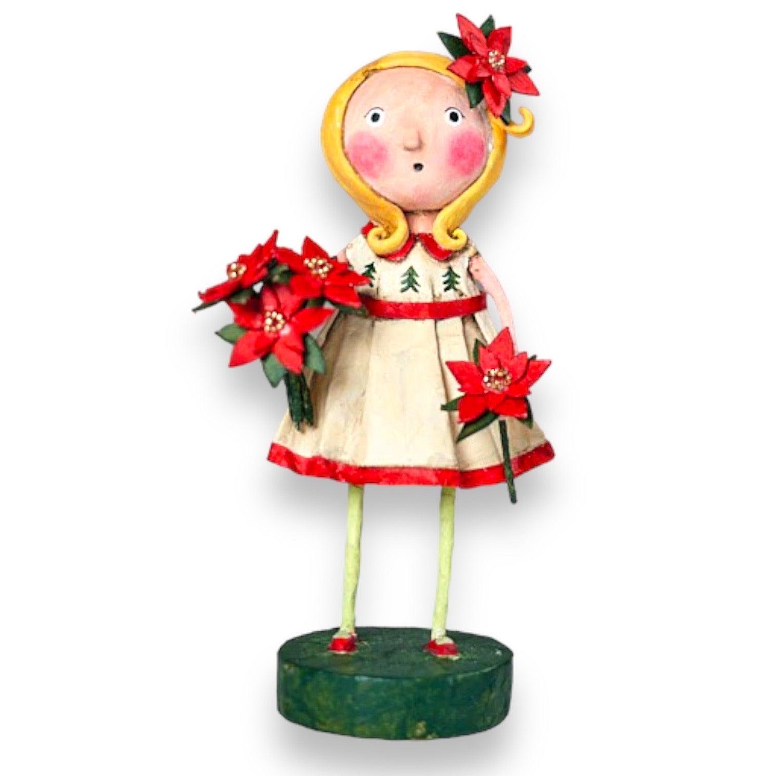 Etta Poinsettia Christmas Figurine by Lori Mitchell