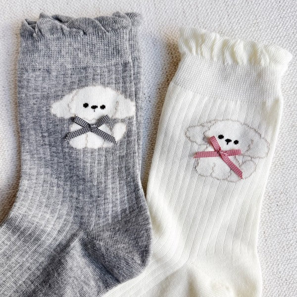 Bichon Puppy Design Socks Set Of 2
