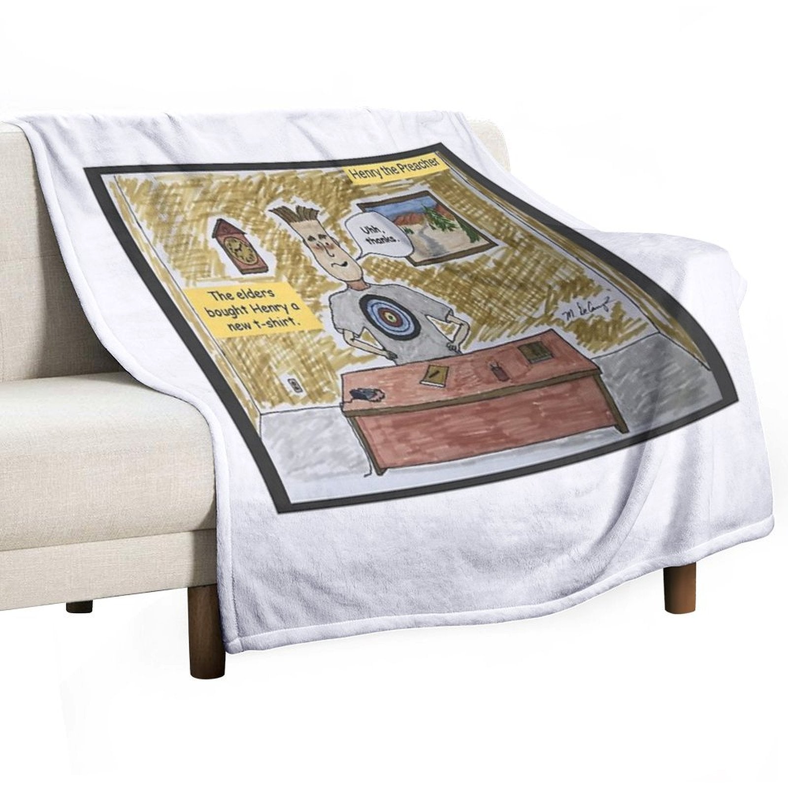 Henry The Preacher with The T-Shirt Bullseye Throw Blanket