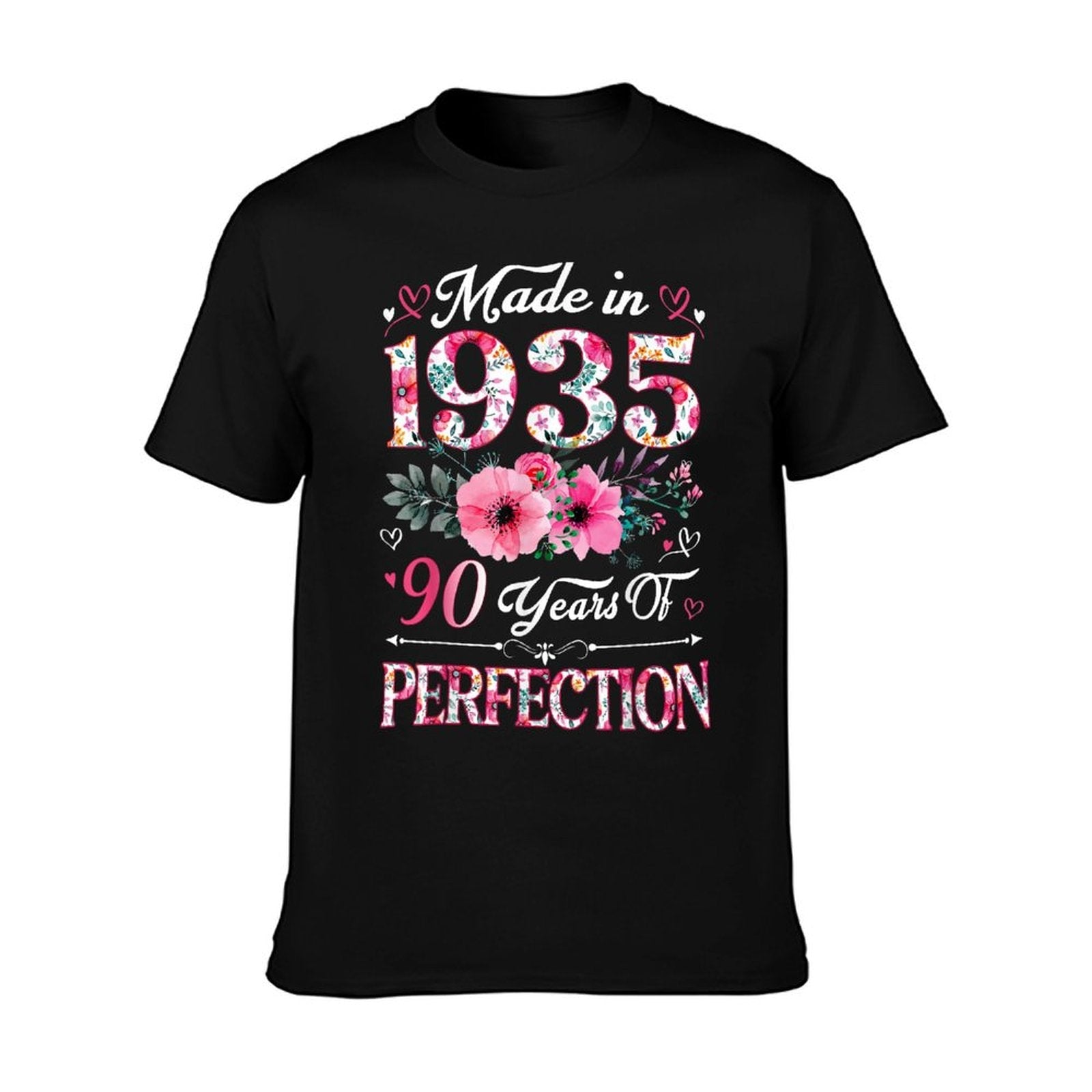 90 Year Old Made In 1935 Floral 90th Birthday Women T-Shirt