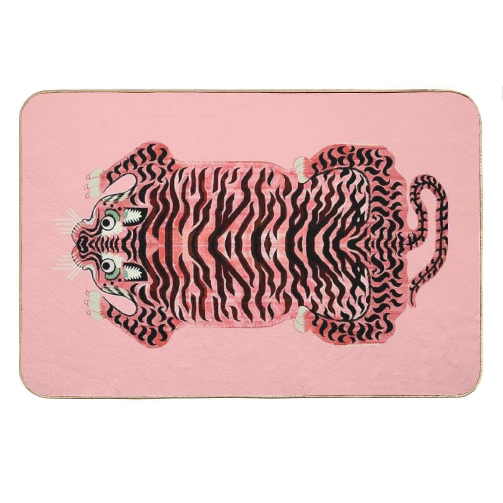 Pink Tibetan Tiger Rug Bath Mat