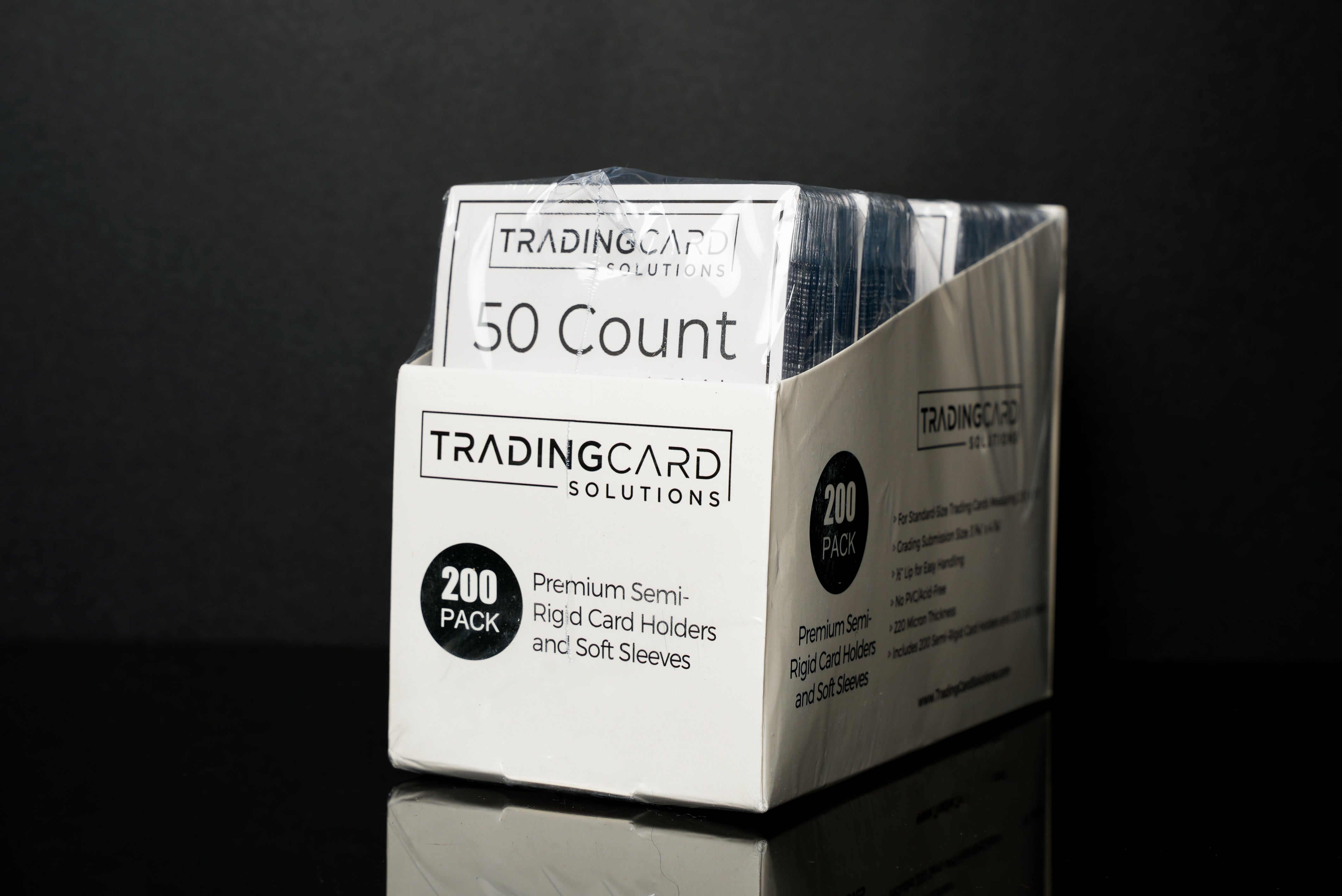 Premium Semi-Rigid Card Holders (200 Pack with 200 Tabbed Sleeves)