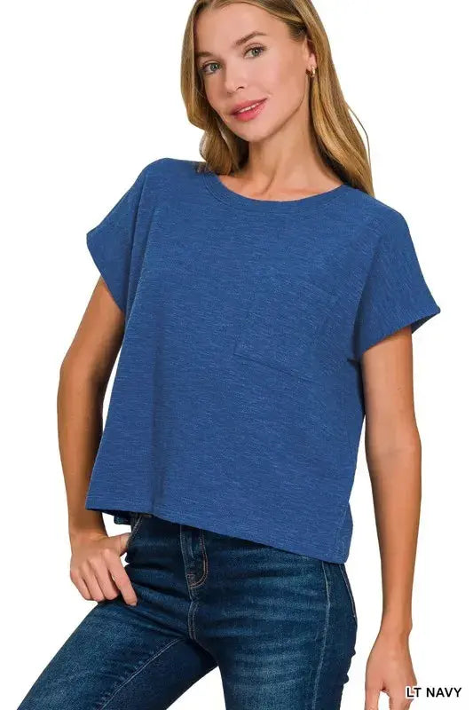 Trendsi Zenana Basic Women&amp;#39;s T-Shirt USA Made Soft Round Neck Top