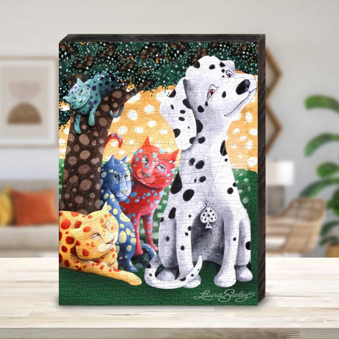 The World We Weave Wooden Wall Art by Laura Seeley - Pets Dog and Cats Decor - 8511119B