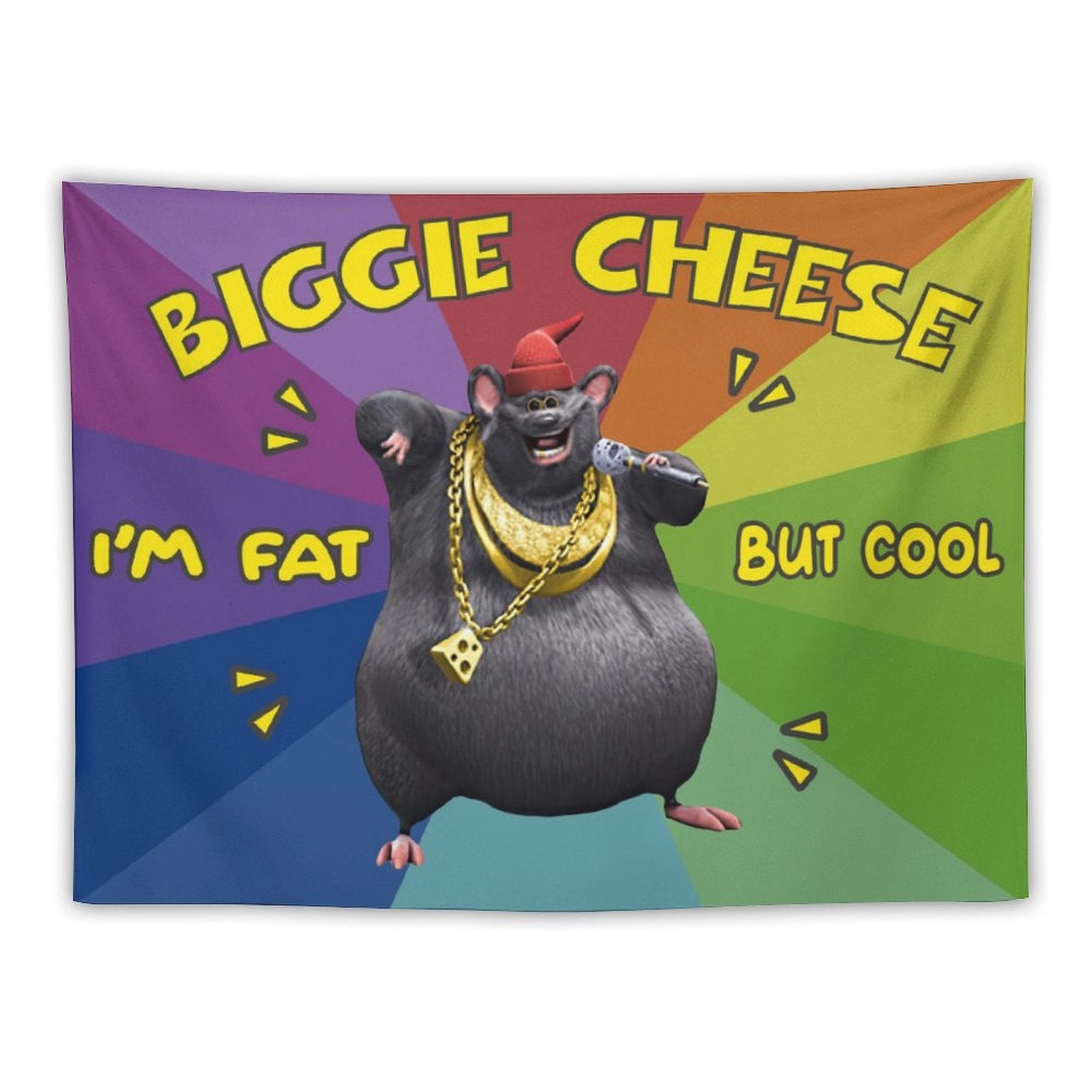 Funny Big Cheese I Am Fat But Cool Tapestry