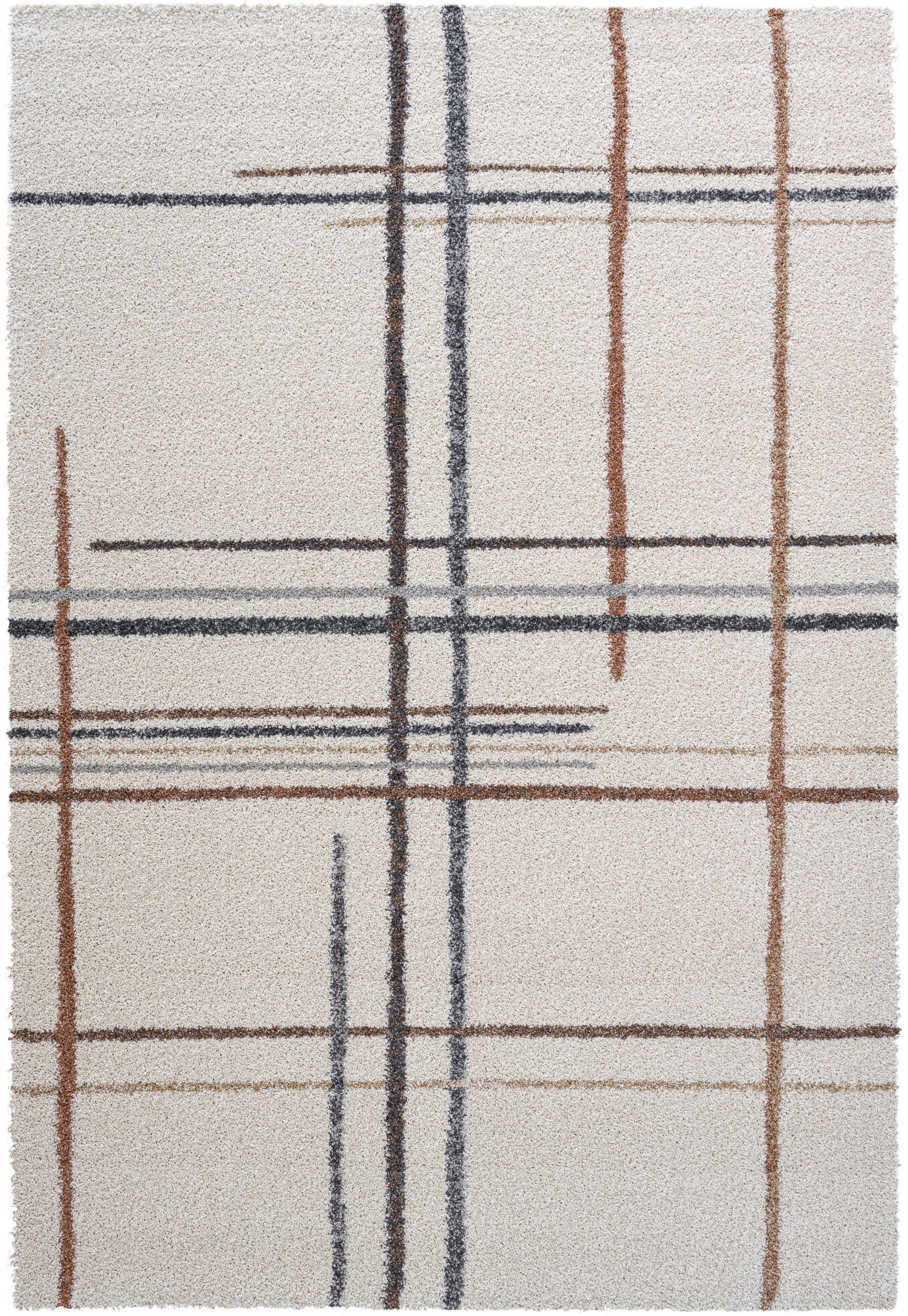 Arianna Beige, Brown, Charcoal, Gold, Gray, Ivory, Rust and White Polypropylene Area Rug