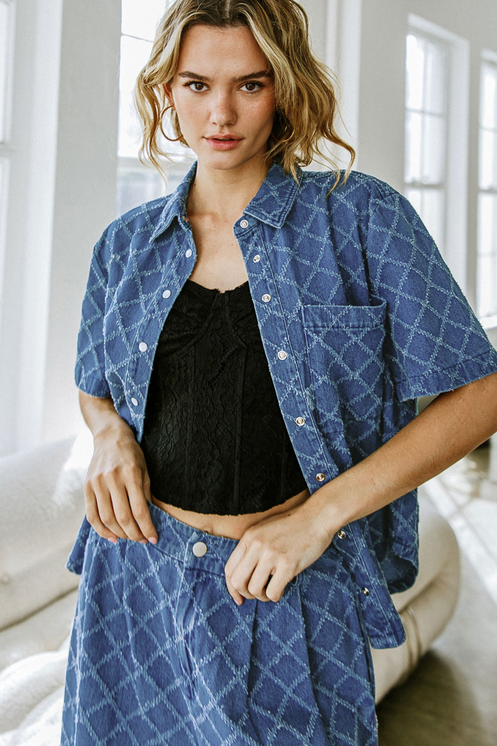 IT&amp;#39;S A SECRET DENIM TOP