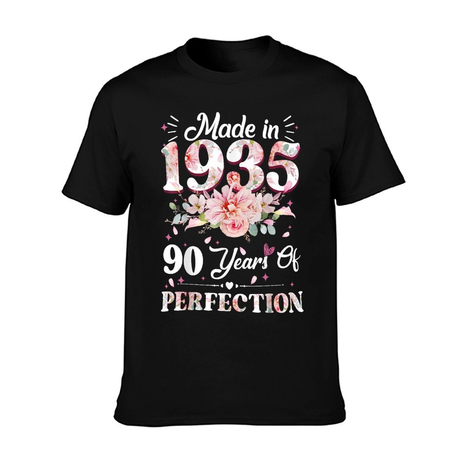 90 Year Old Made In 1935 Floral 90th Birthday Gifts Women T-Shirt