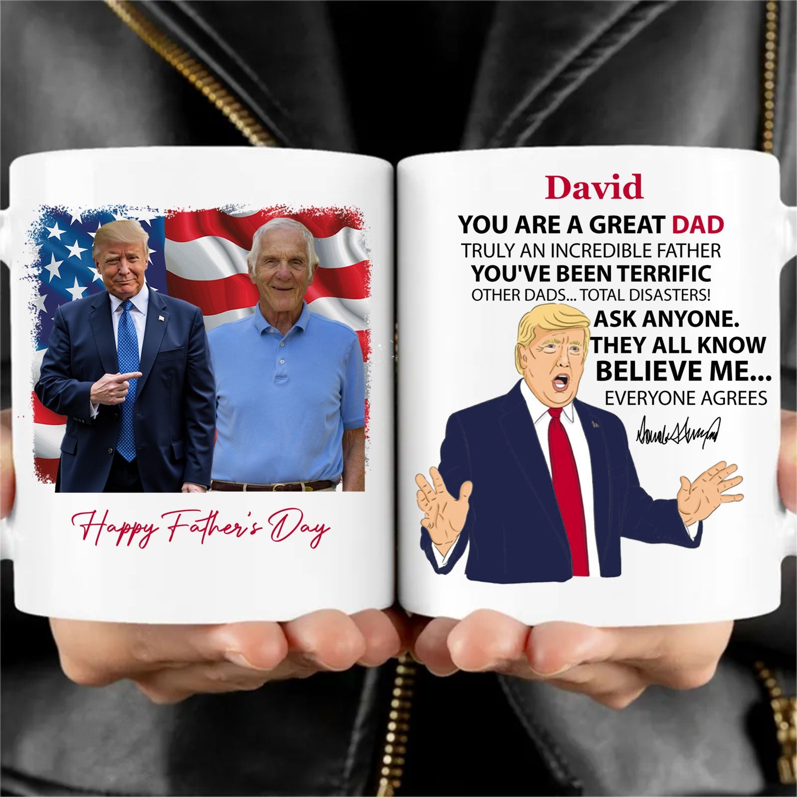 Personalized Title and Name You Are Great Mug, Personalize Custom Photo with Trump Mug, Father&amp;#39;s Day Gifts, Father&amp;#39;s Day White Mug Accent Mug 682057 - GOP