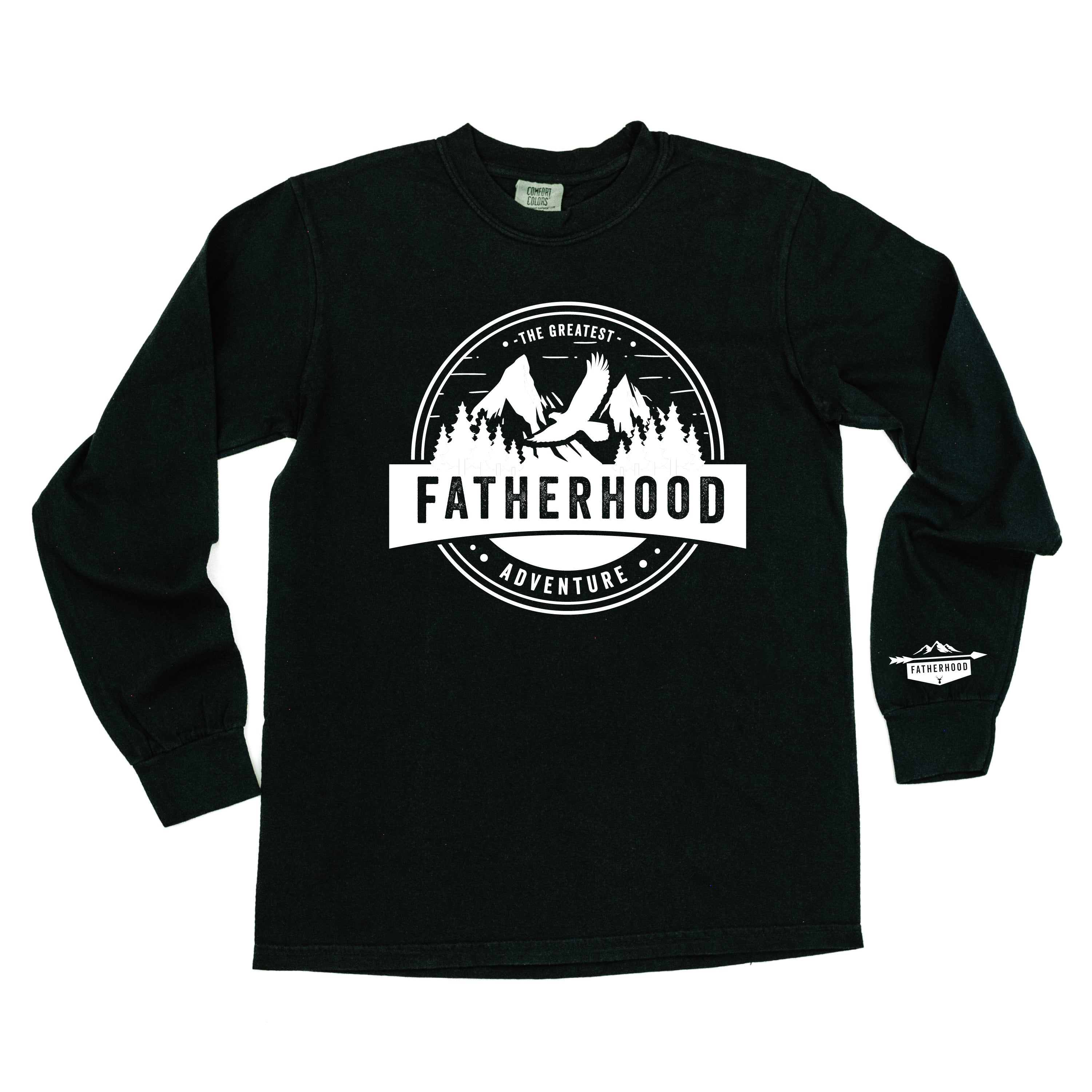 Fatherhood - The Greatest Adventure (wd) - Long Sleeve Comfort Colors Tee