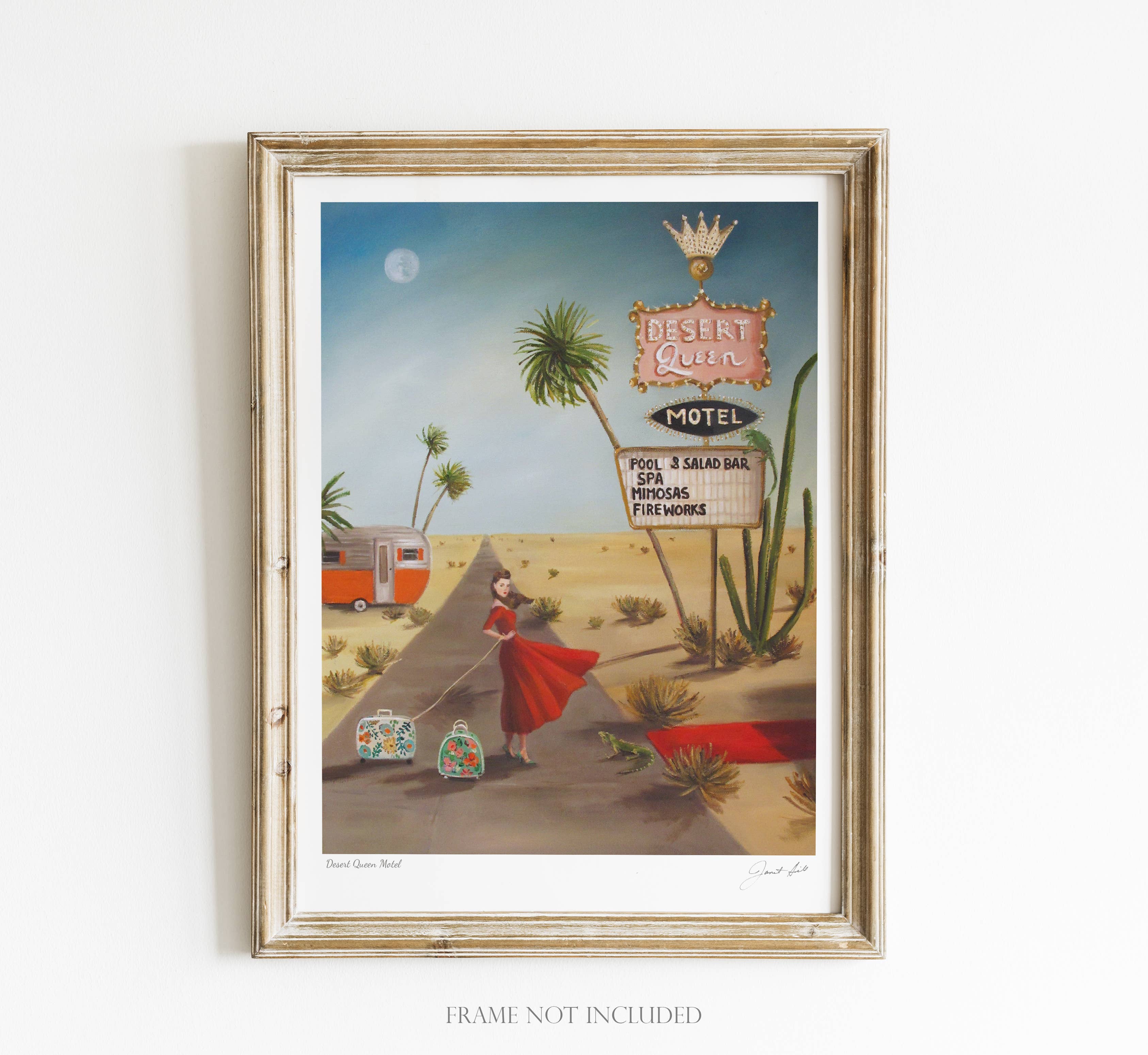Desert Queen Motel Art Print 8.5&amp;quot;x11&amp;quot;