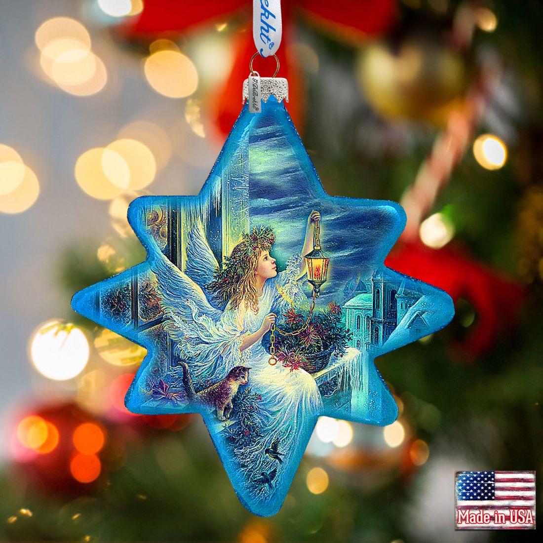 Lighting the Way North Star Glass Ornament by Strelkina at G. DeBrekht - Christmas Decor - 755-042