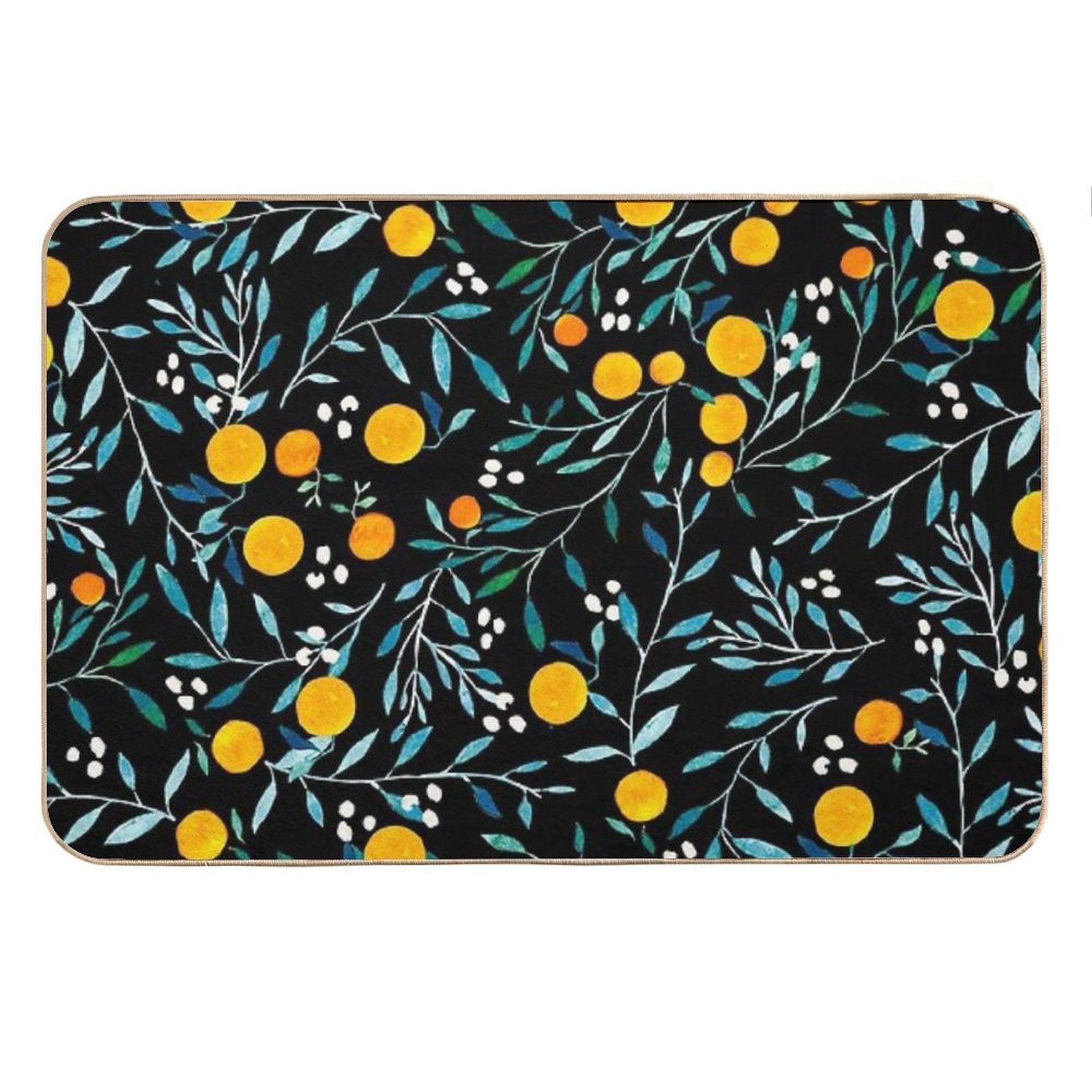 Oranges on Black Bath Mat