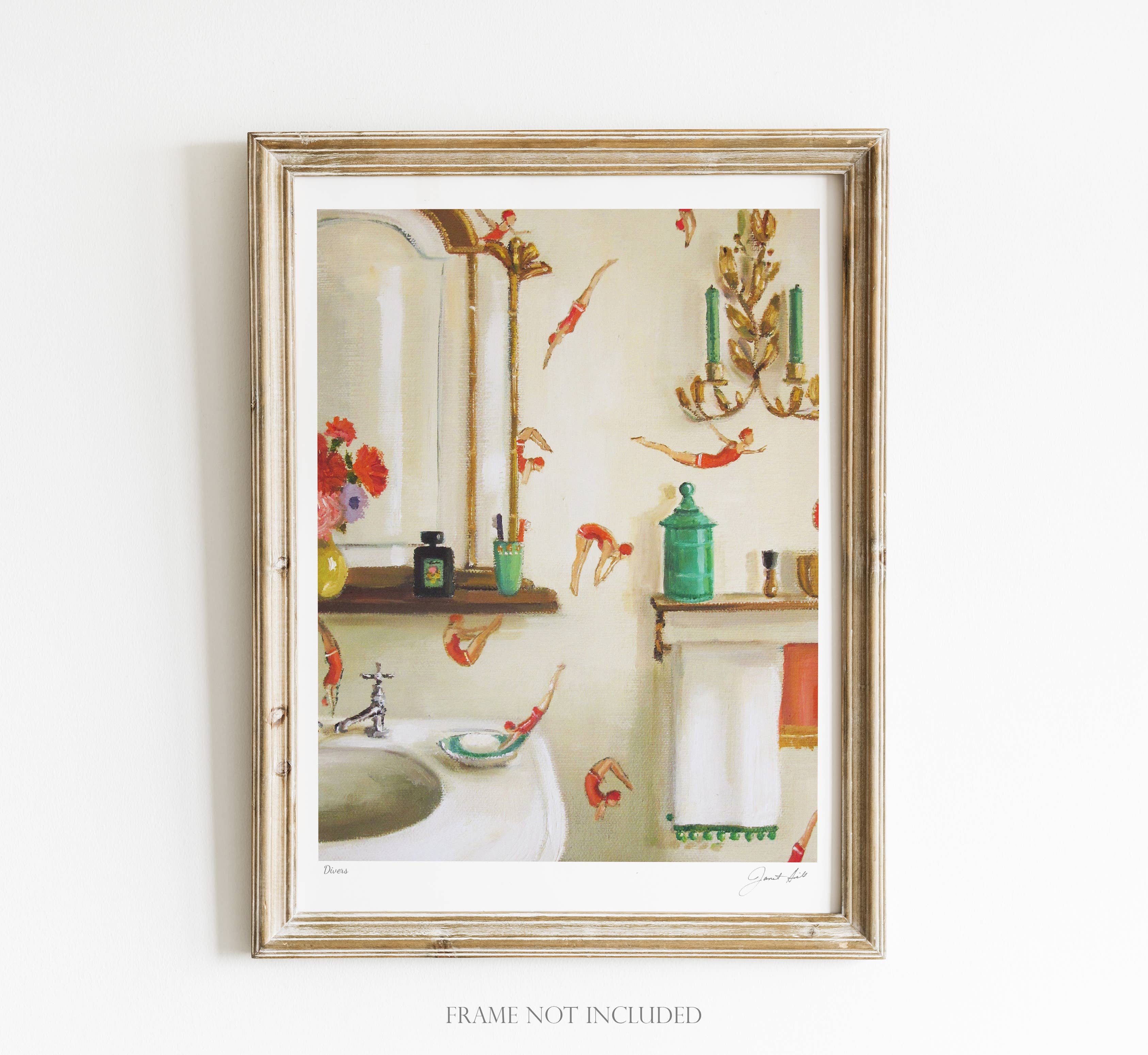 Divers Art Print - 8.5&amp;quot; X 11&amp;quot; by Janet Hill