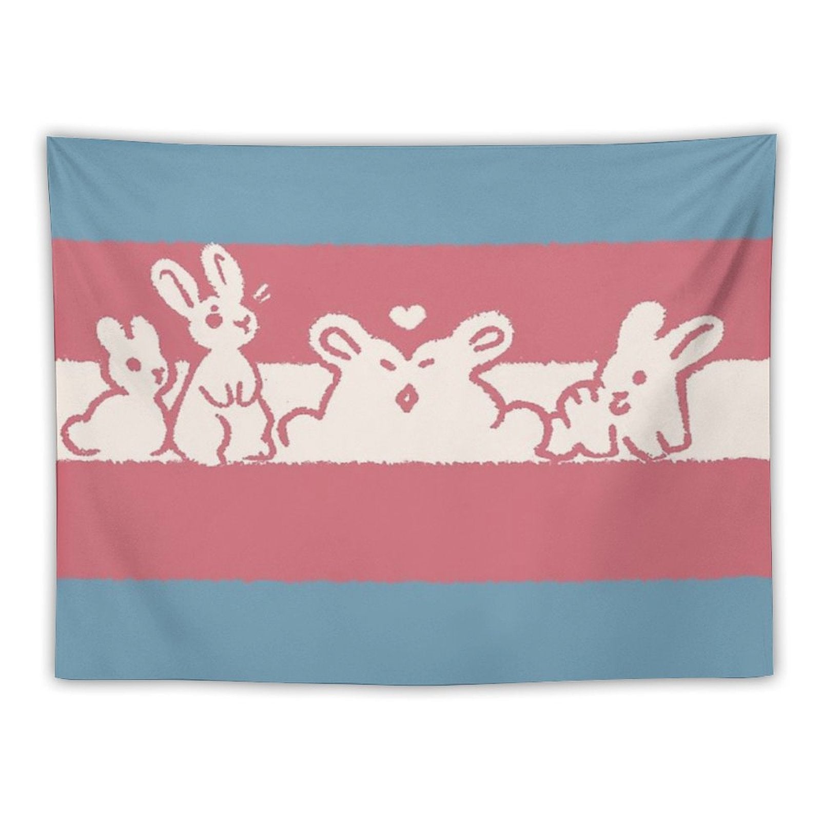 Trans Flag Bunnies Tapestry