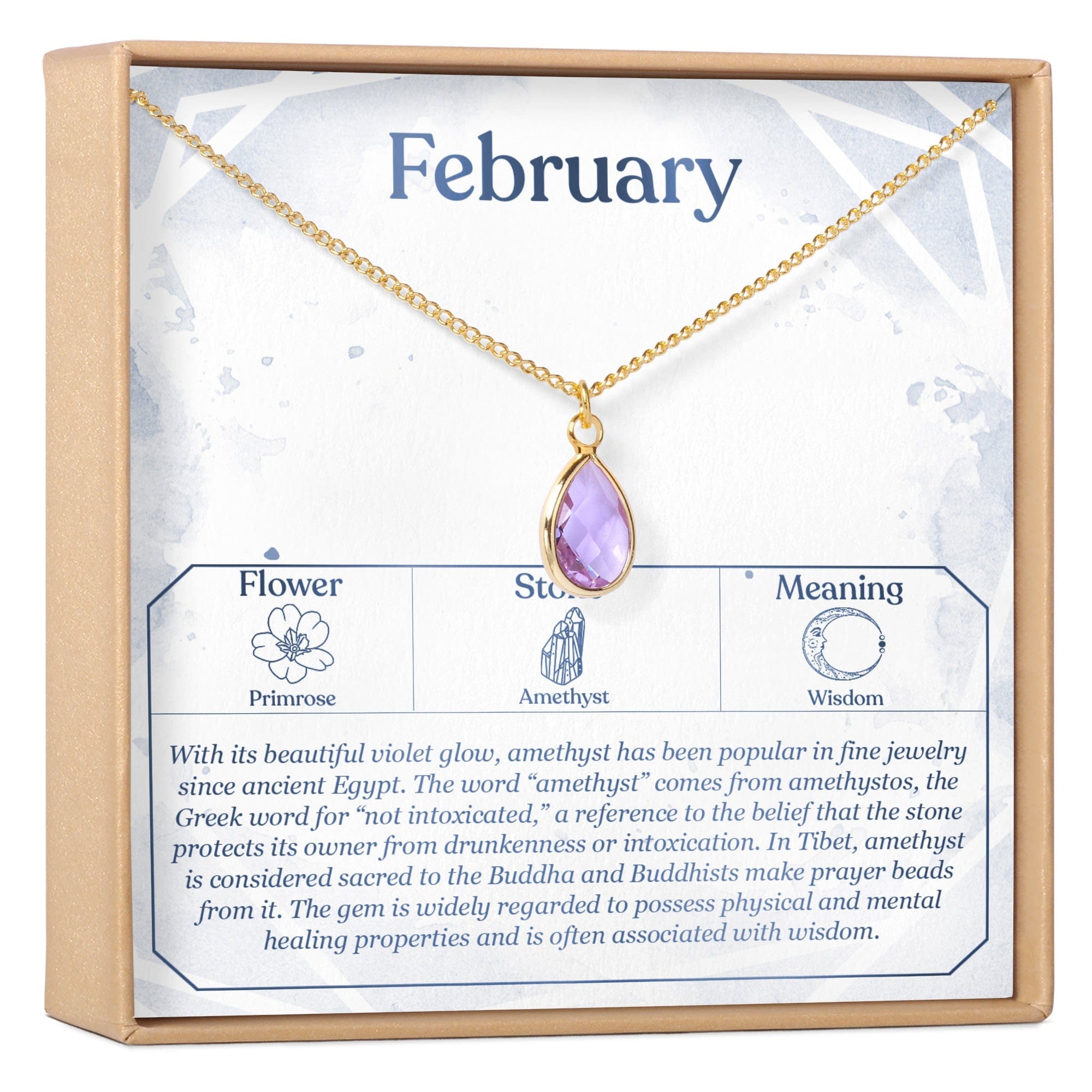 FEBRUARY BIRTHDAY AMETHYST BIRTHSTONE NECKLACE