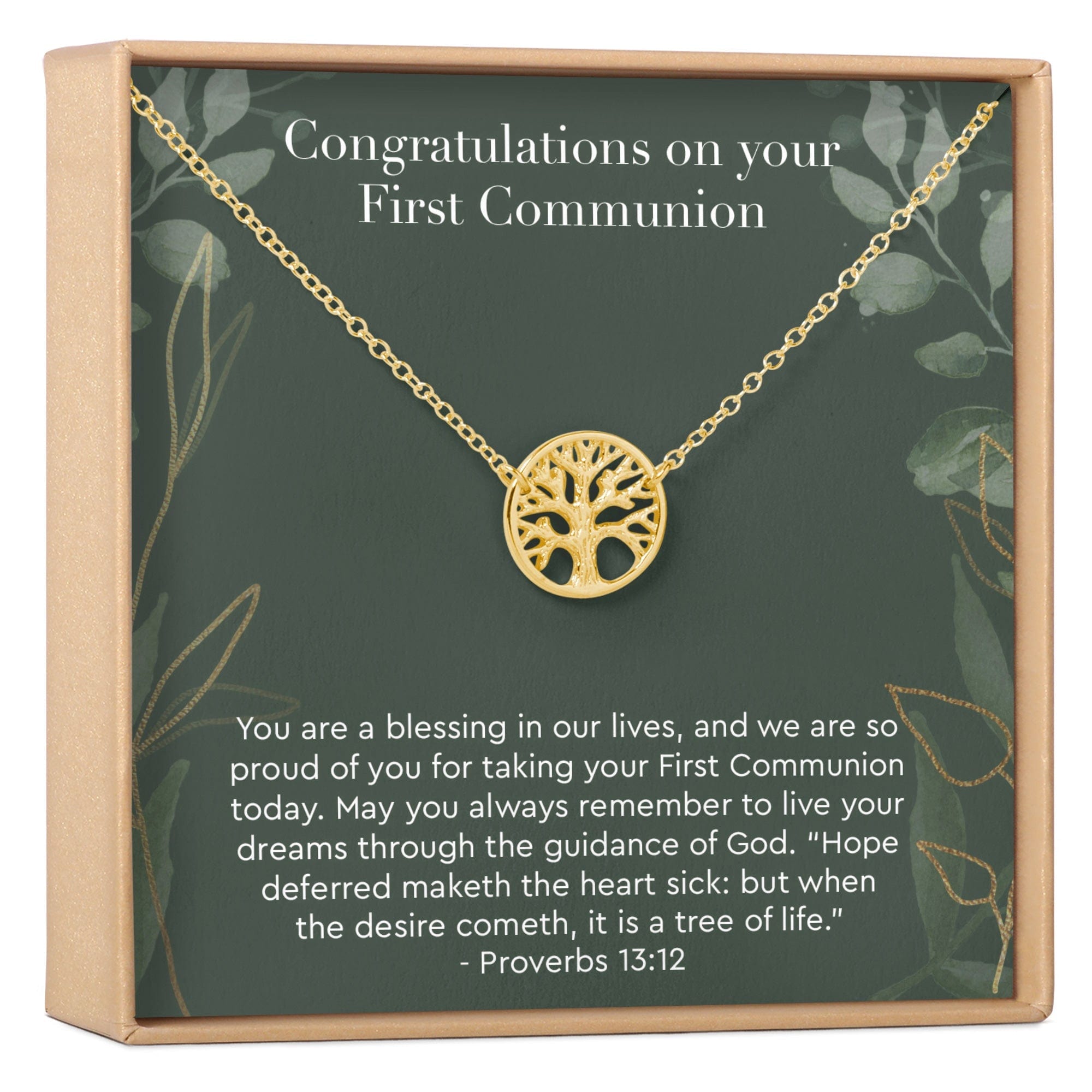 First Communion Tree Necklace