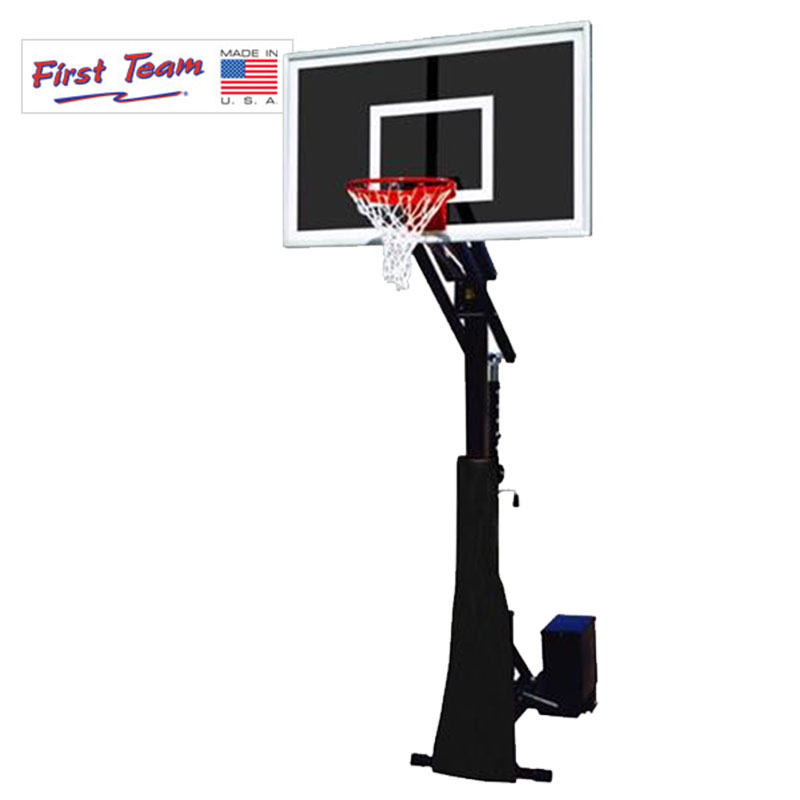 RollaJam™ Eclipse 60&amp;quot; Smoked Tempered Glass Portable Basketball Hoop by First Team