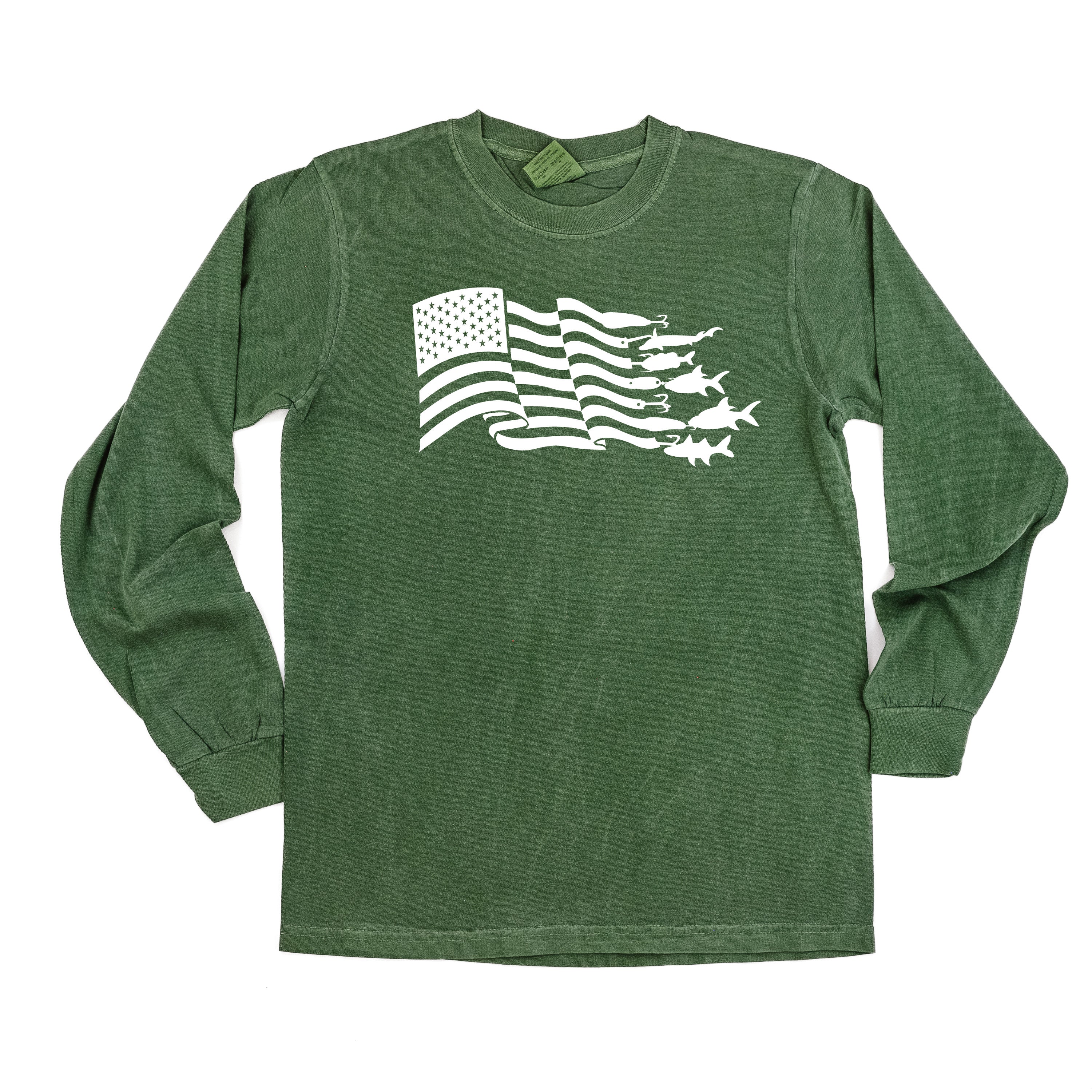 Fishing Flag - Long Sleeve Comfort Colors Tee