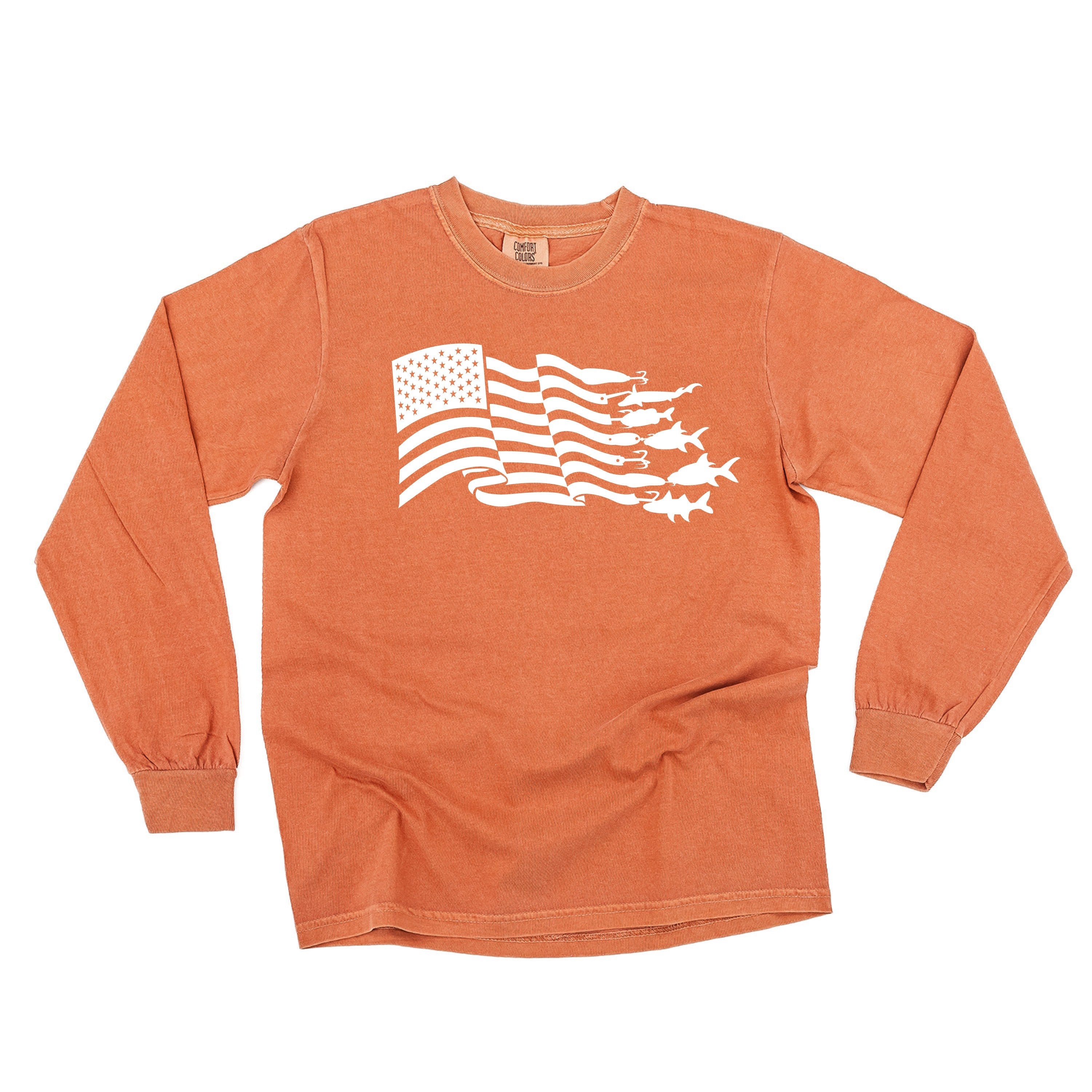 Fishing Flag - Long Sleeve Comfort Colors Tee