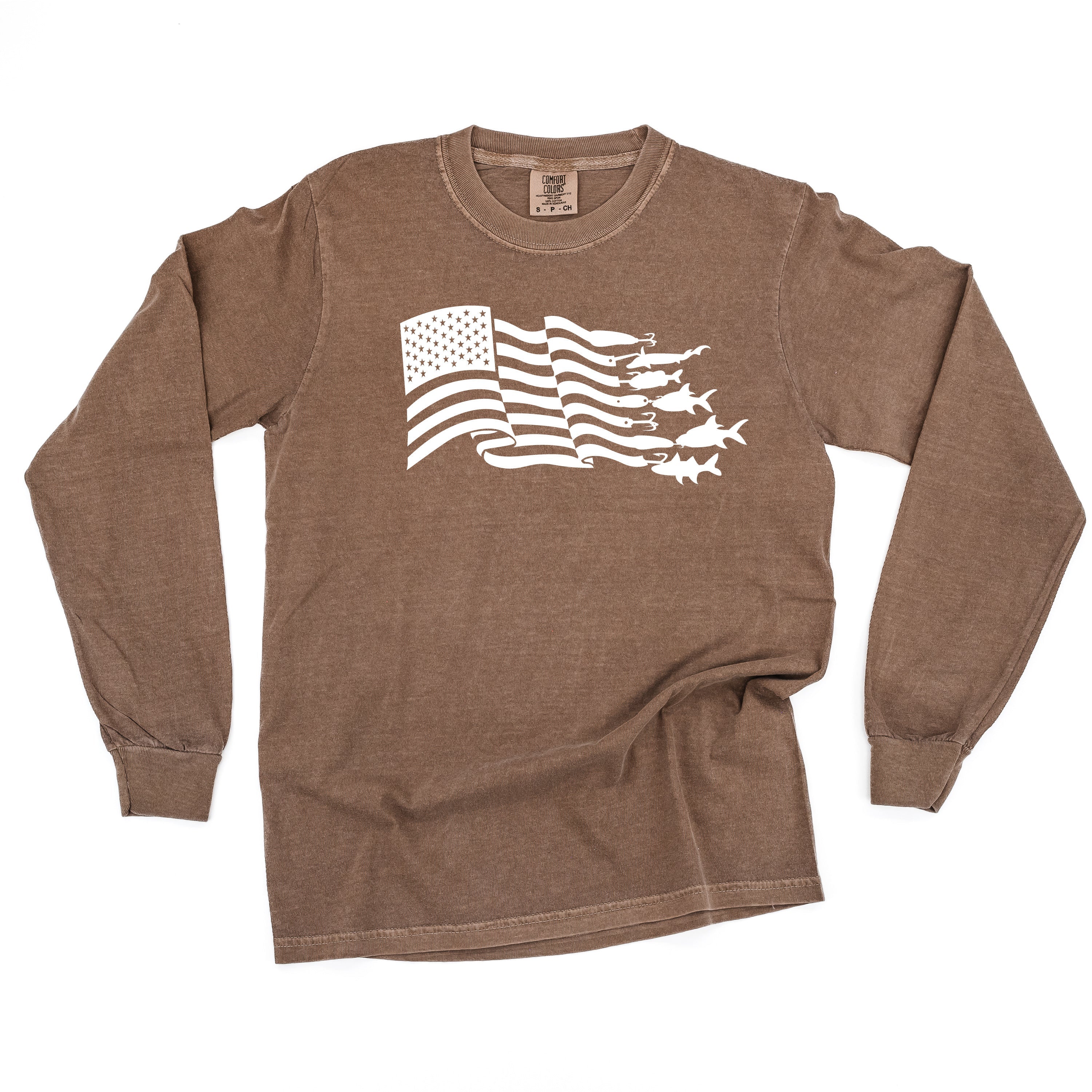Fishing Flag - Long Sleeve Comfort Colors Tee