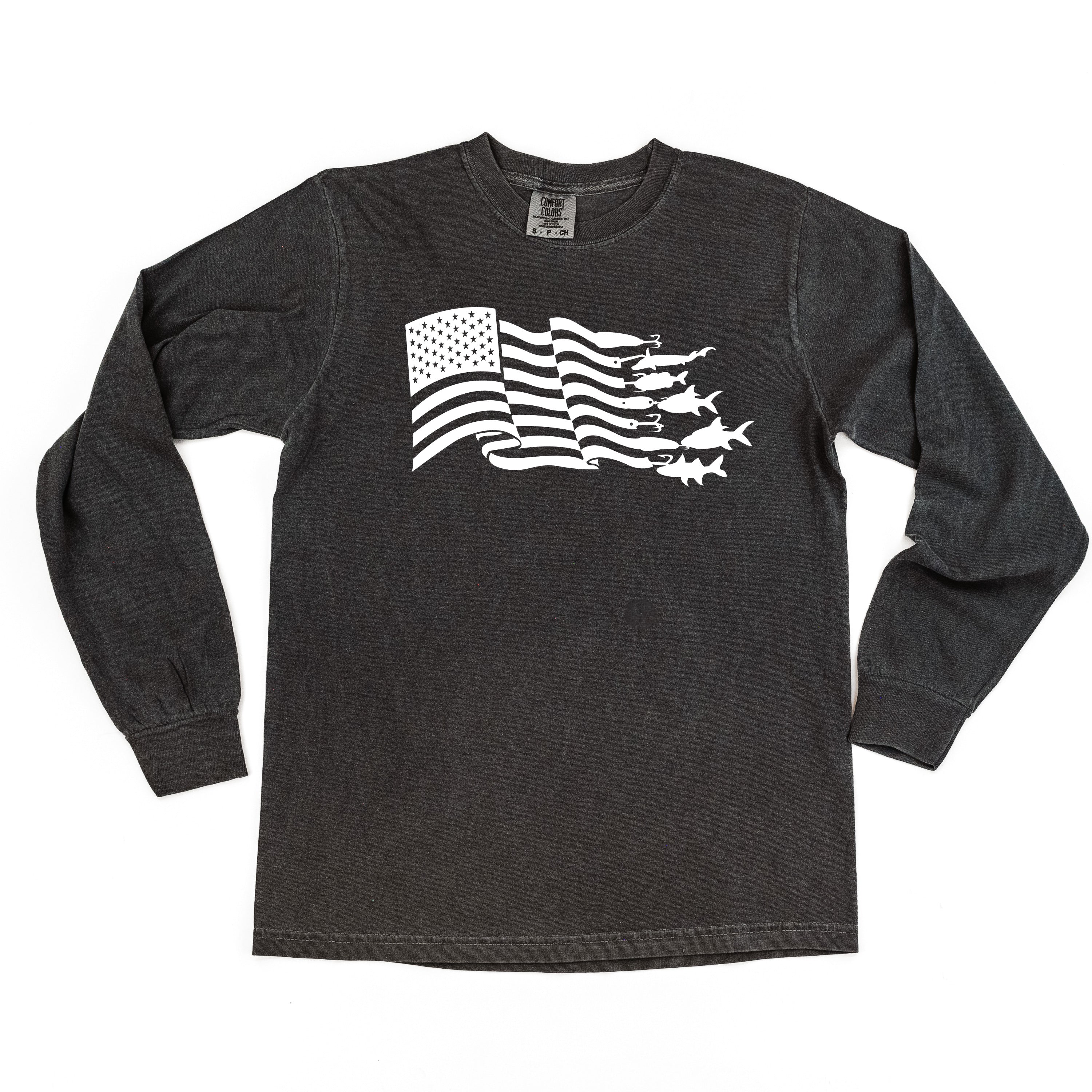 Fishing Flag - Long Sleeve Comfort Colors Tee