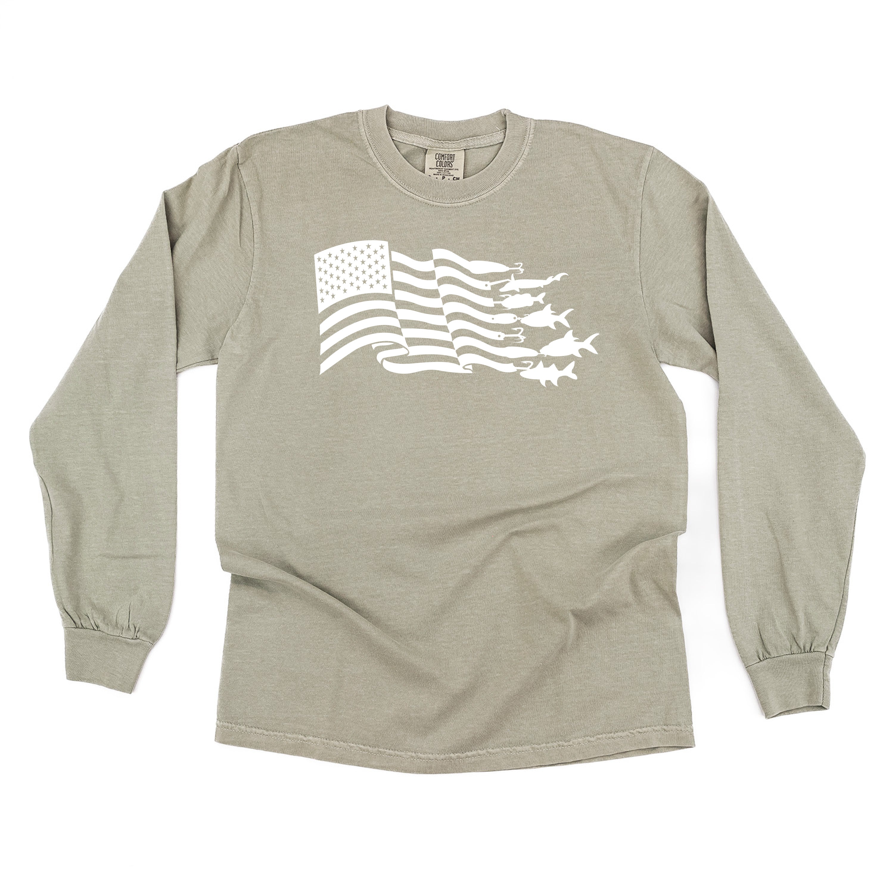 Fishing Flag - Long Sleeve Comfort Colors Tee