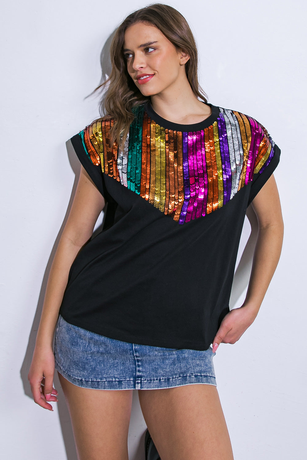 HOW I&amp;#39;M FEELING BLACK KNIT TOP