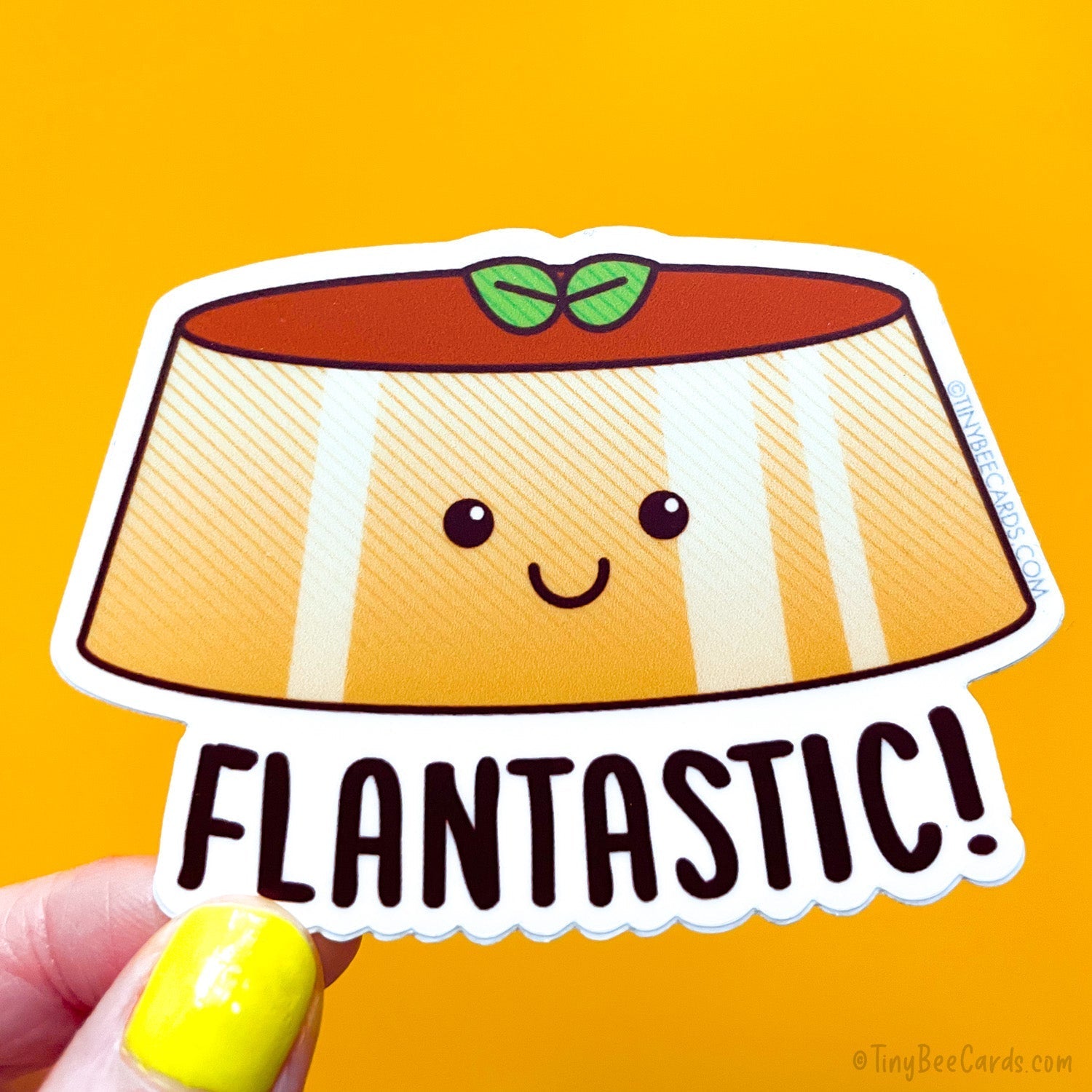Flan Vinyl Sticker Pun &amp;quot;Flantastic!&amp;quot;