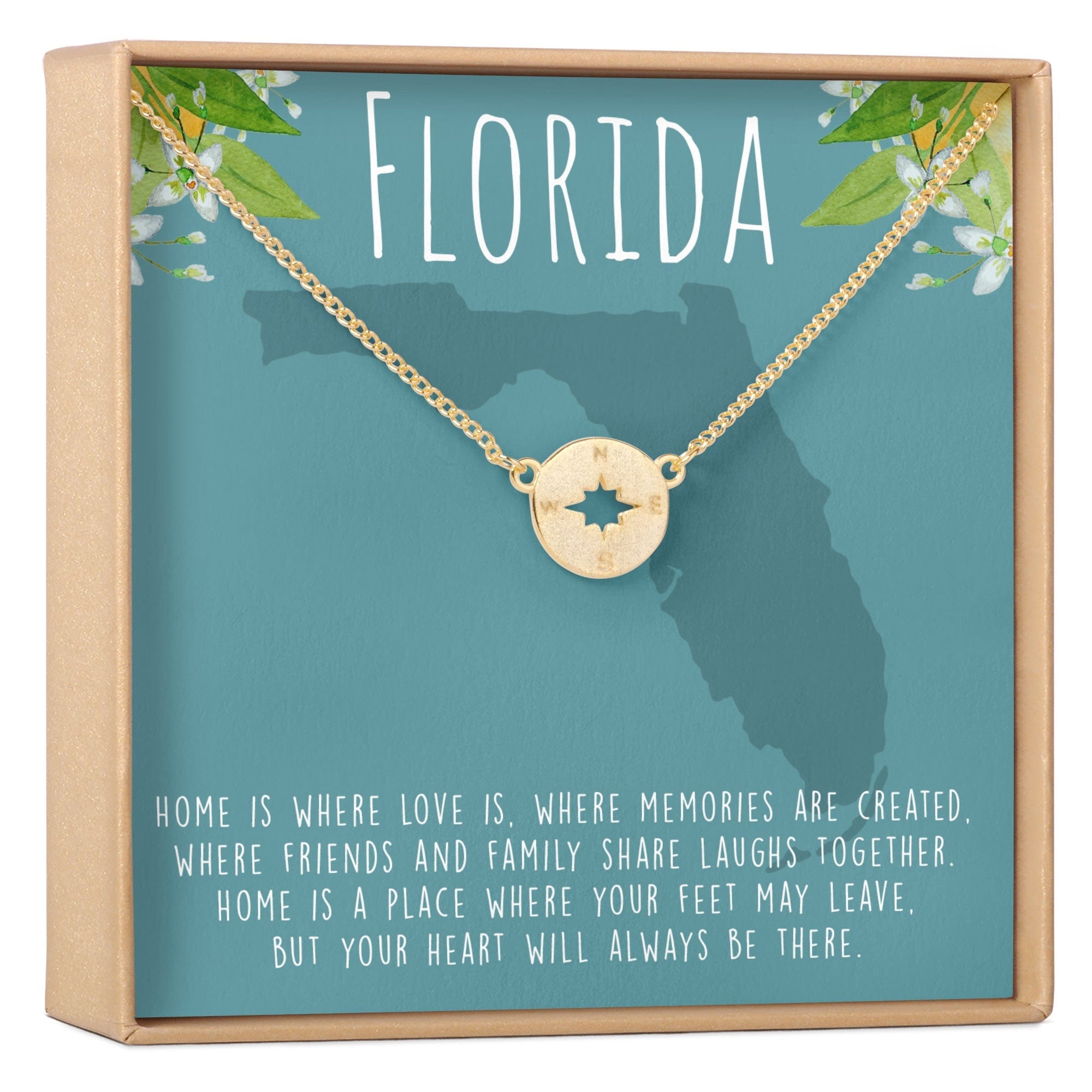 FLORIDA COMPASS PENDANT NECKLACE