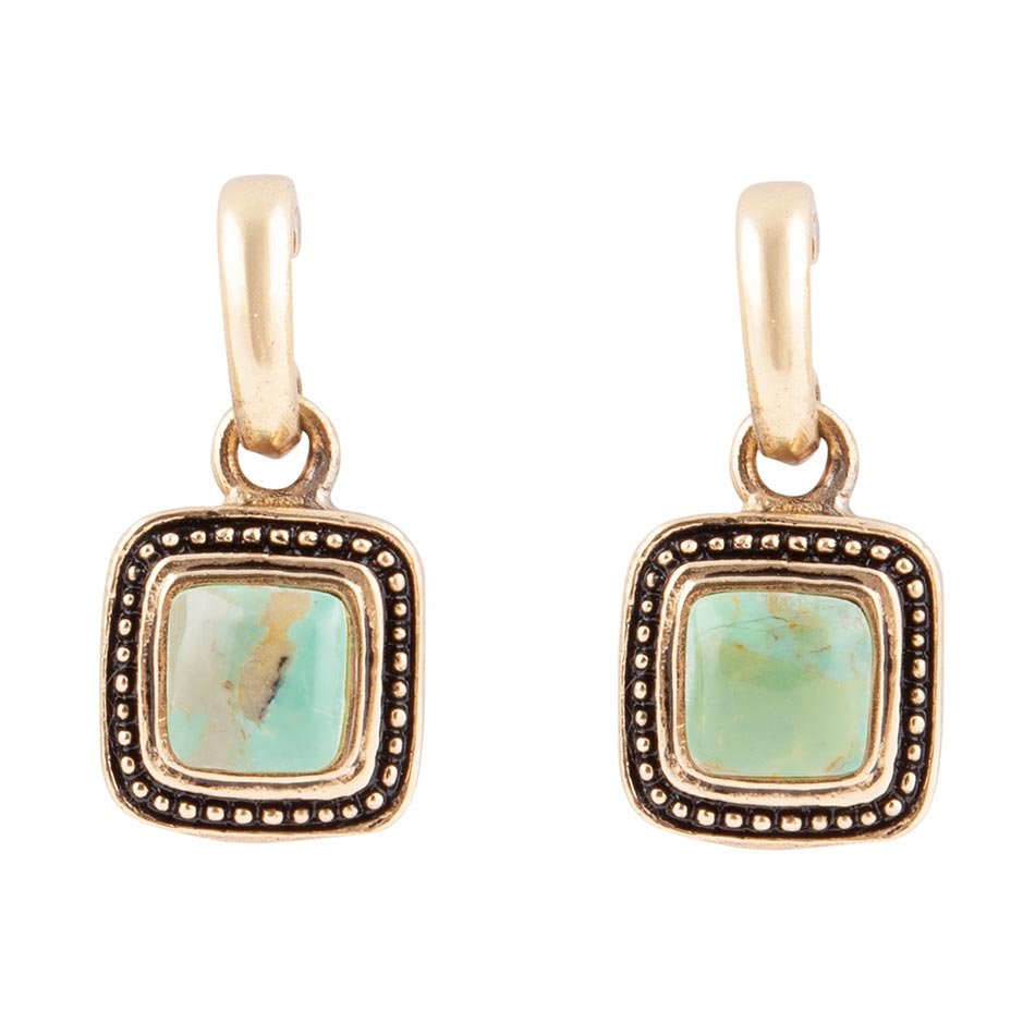 Flourish Blue Turquoise Golden Drop Earrings