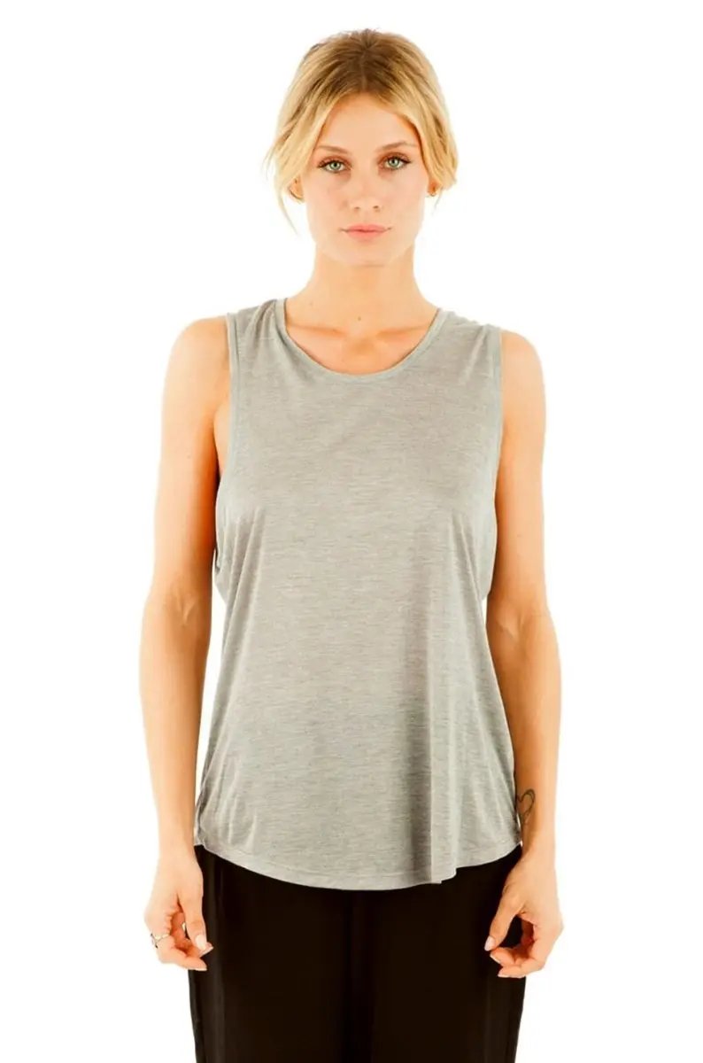 MERRITT CHARLES Heather Grey Tank Women&amp;#39;s Everyday Basic Top: Soft &amp;amp; Relaxed Fit