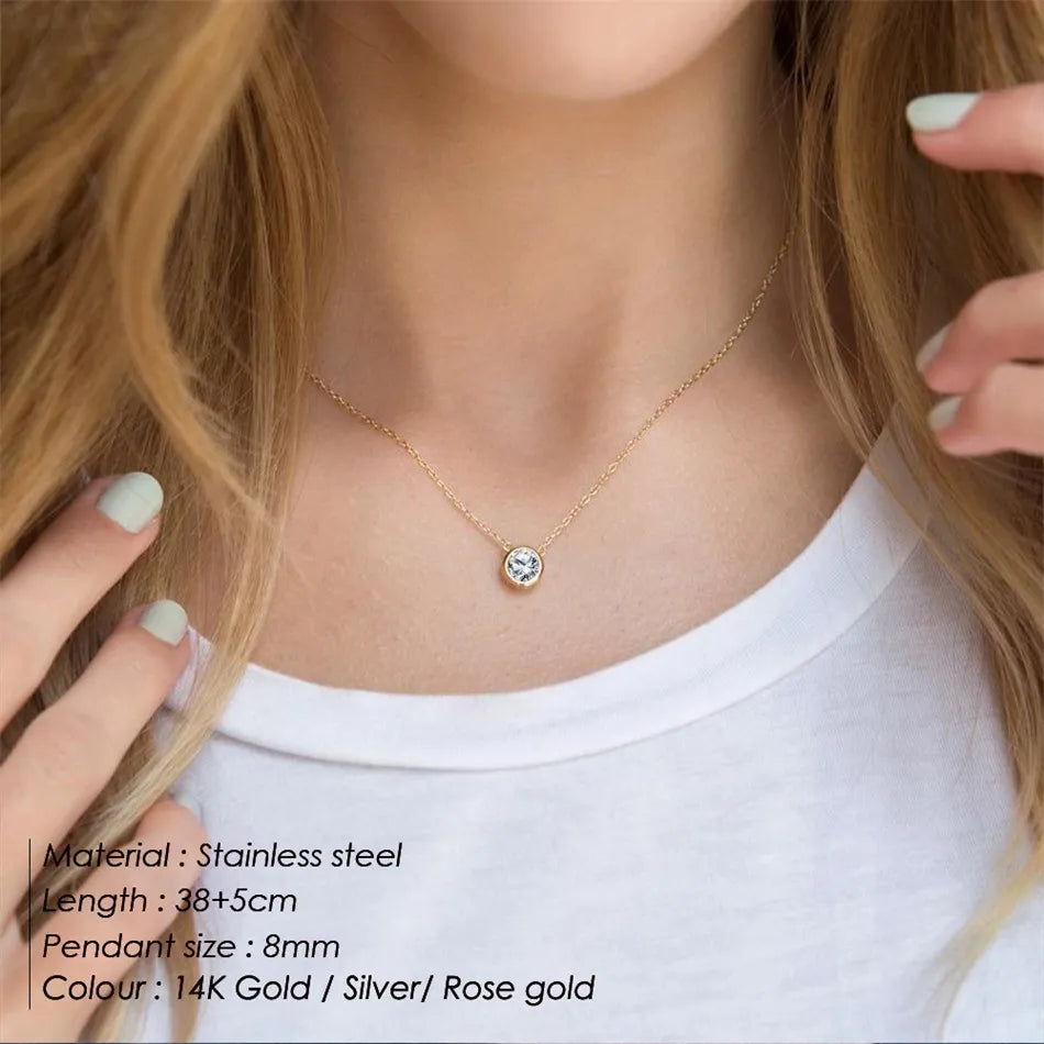 Style Loft Collection Stainless Steel Birth Gemstone Necklace