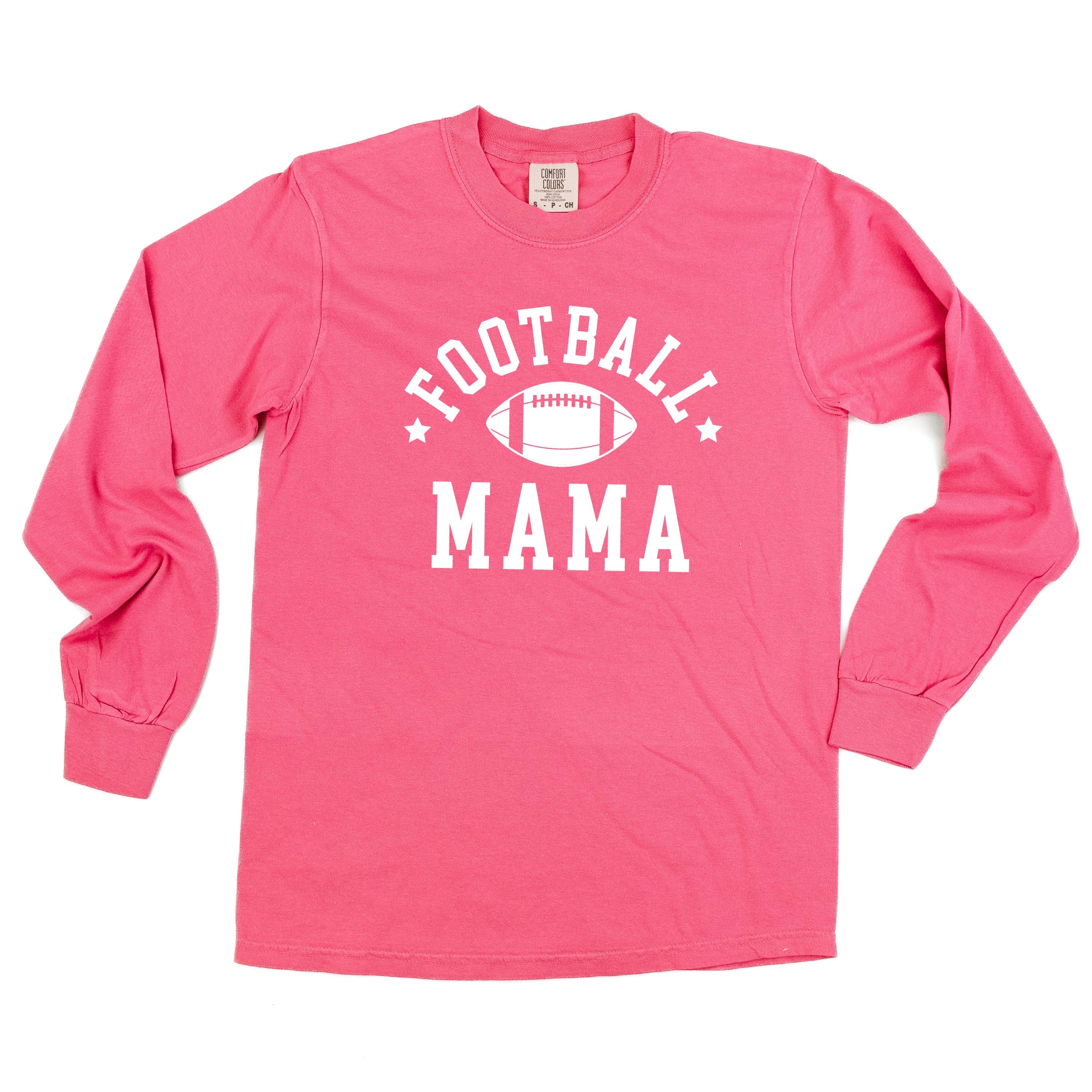 Football Mama (Stars) - Long Sleeve Comfort Colors Tee