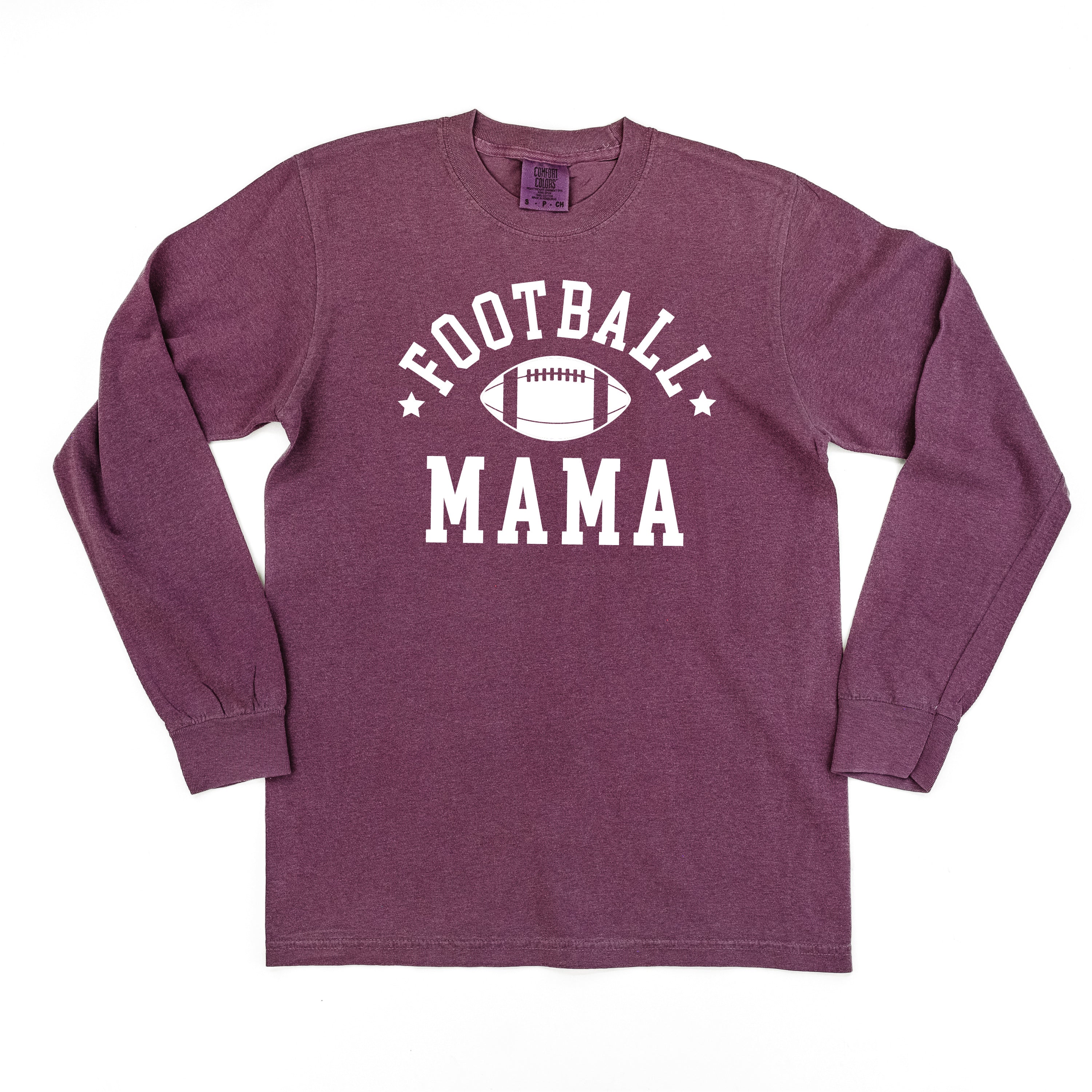 Football Mama (Stars) - Long Sleeve Comfort Colors Tee