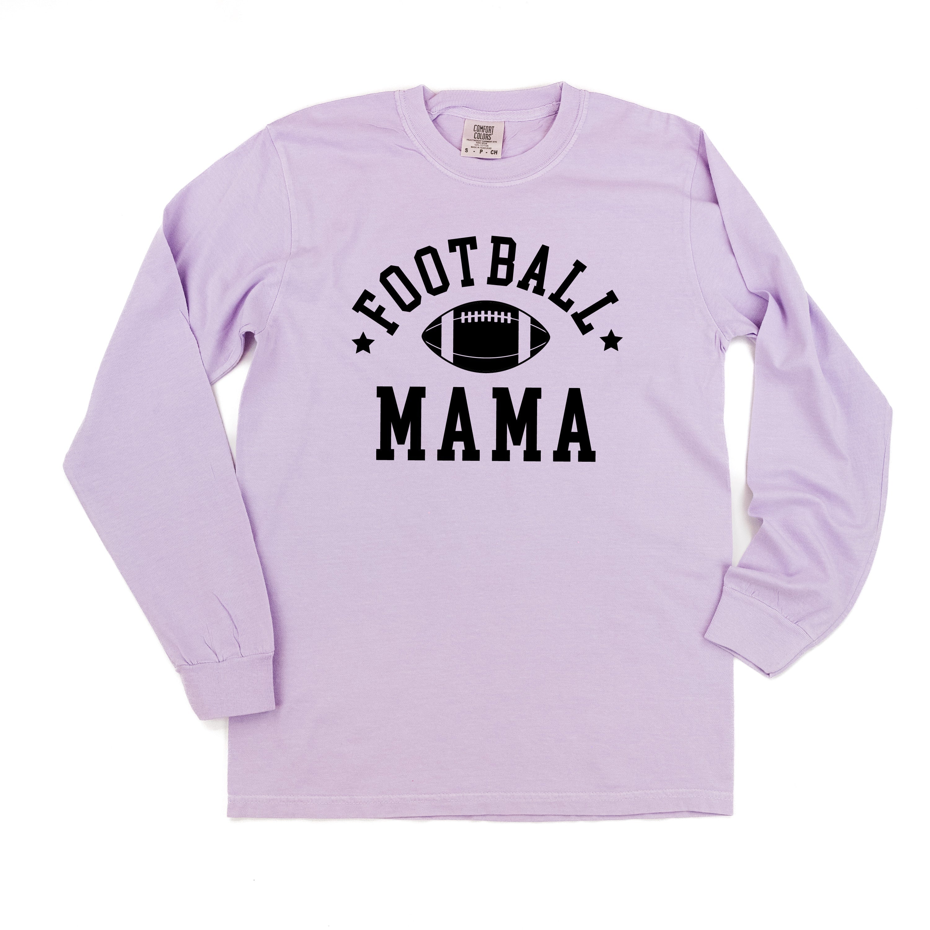 Football Mama (Stars) - Long Sleeve Comfort Colors Tee