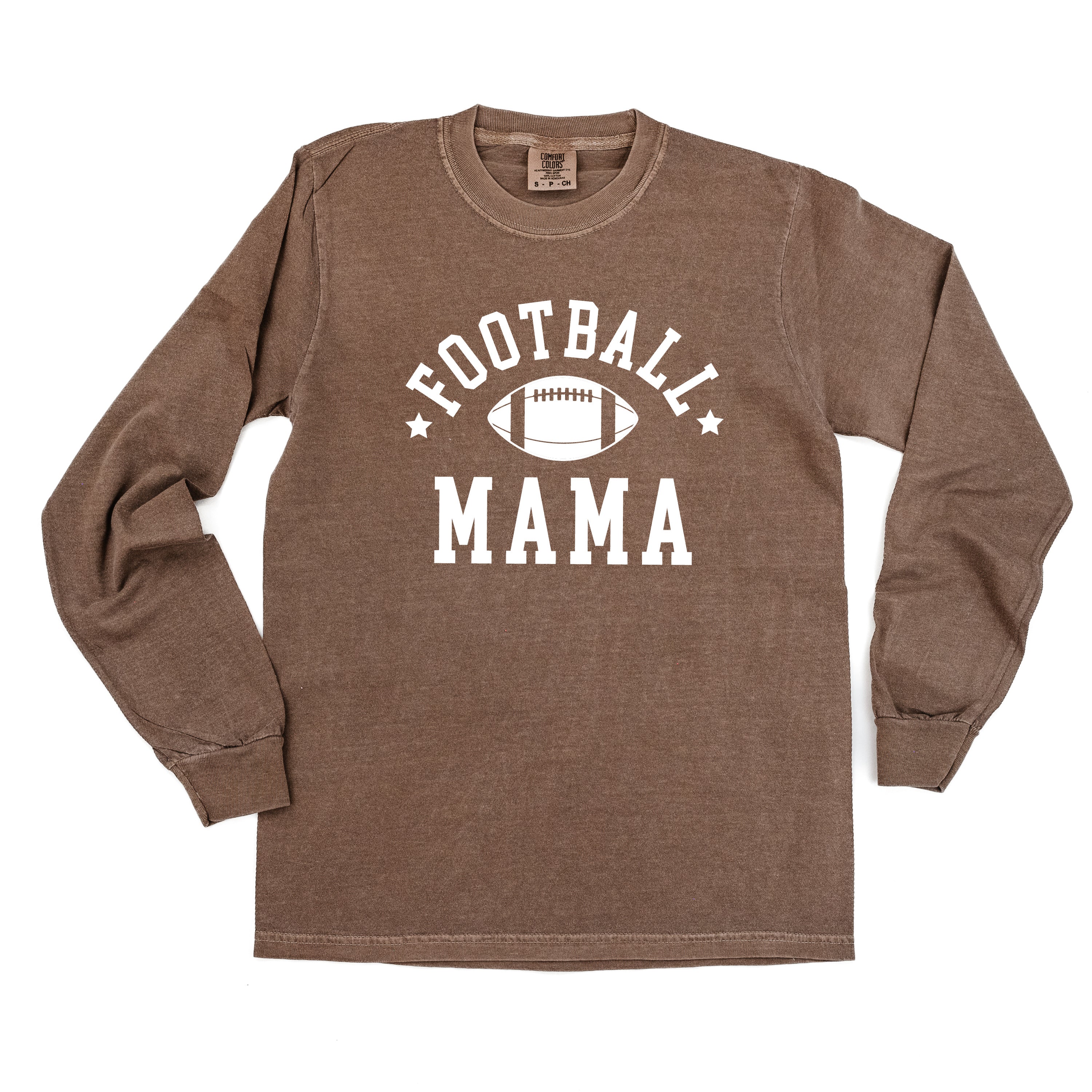 Football Mama (Stars) - Long Sleeve Comfort Colors Tee