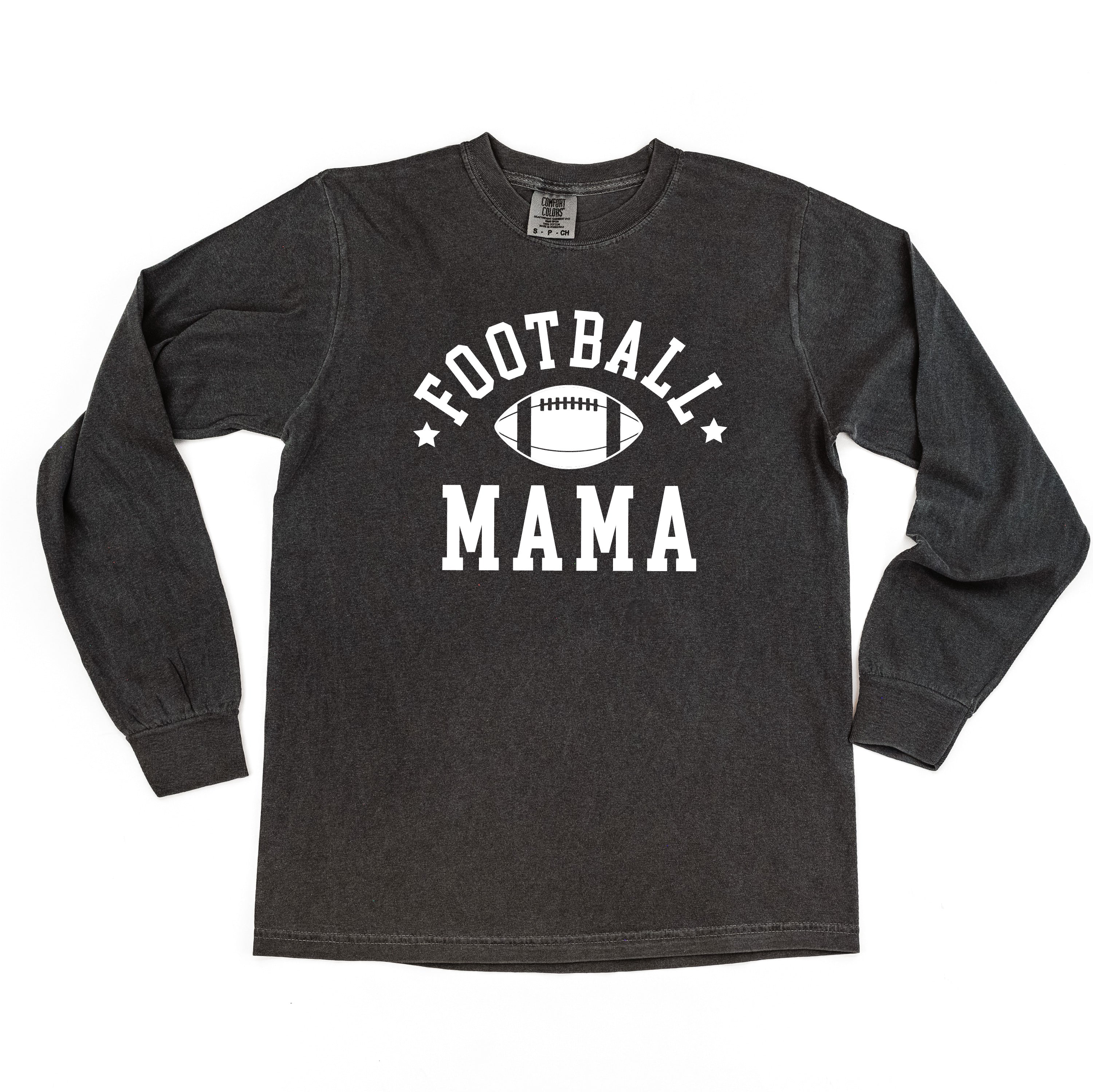 Football Mama (Stars) - Long Sleeve Comfort Colors Tee