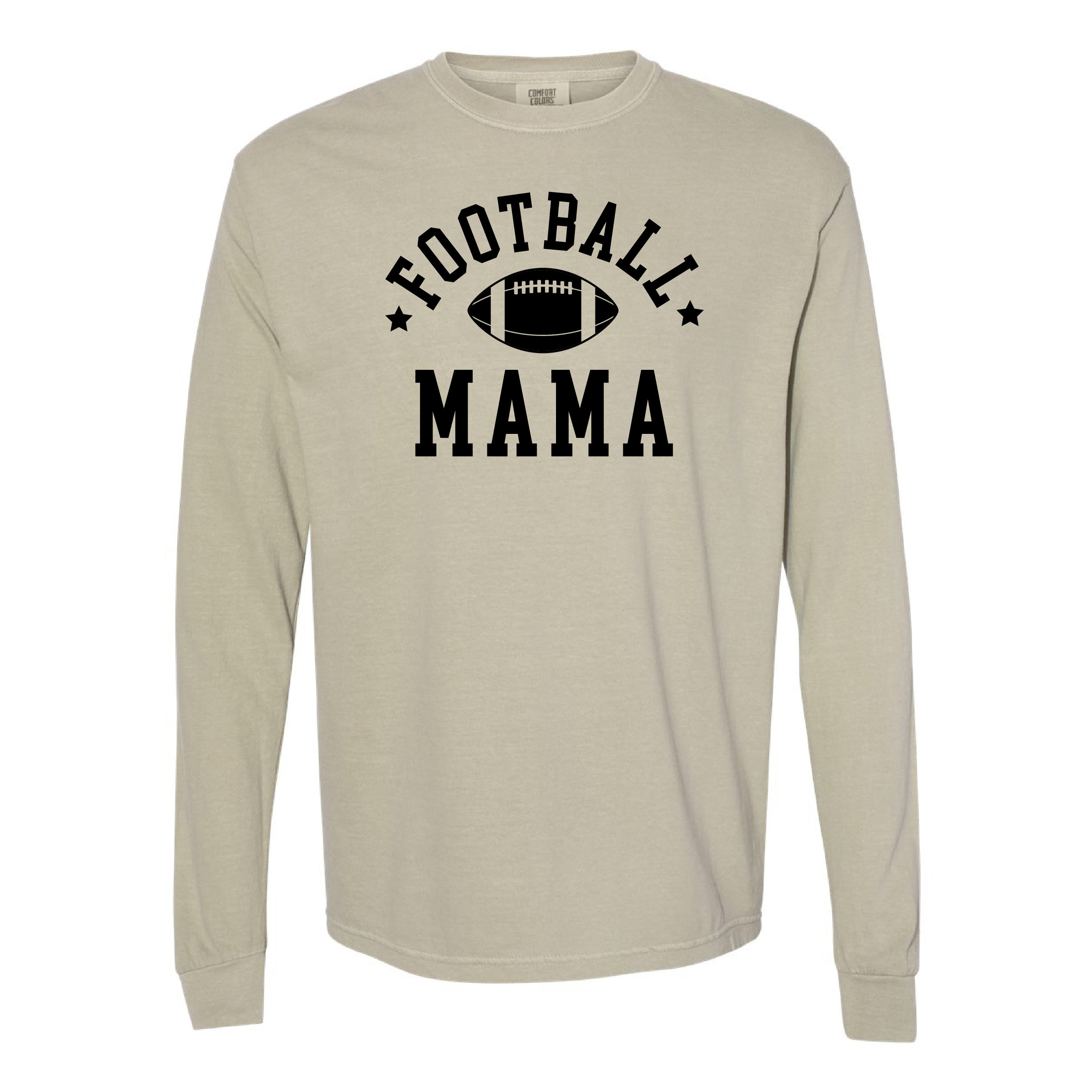 Football Mama (Stars) - Long Sleeve Comfort Colors Tee