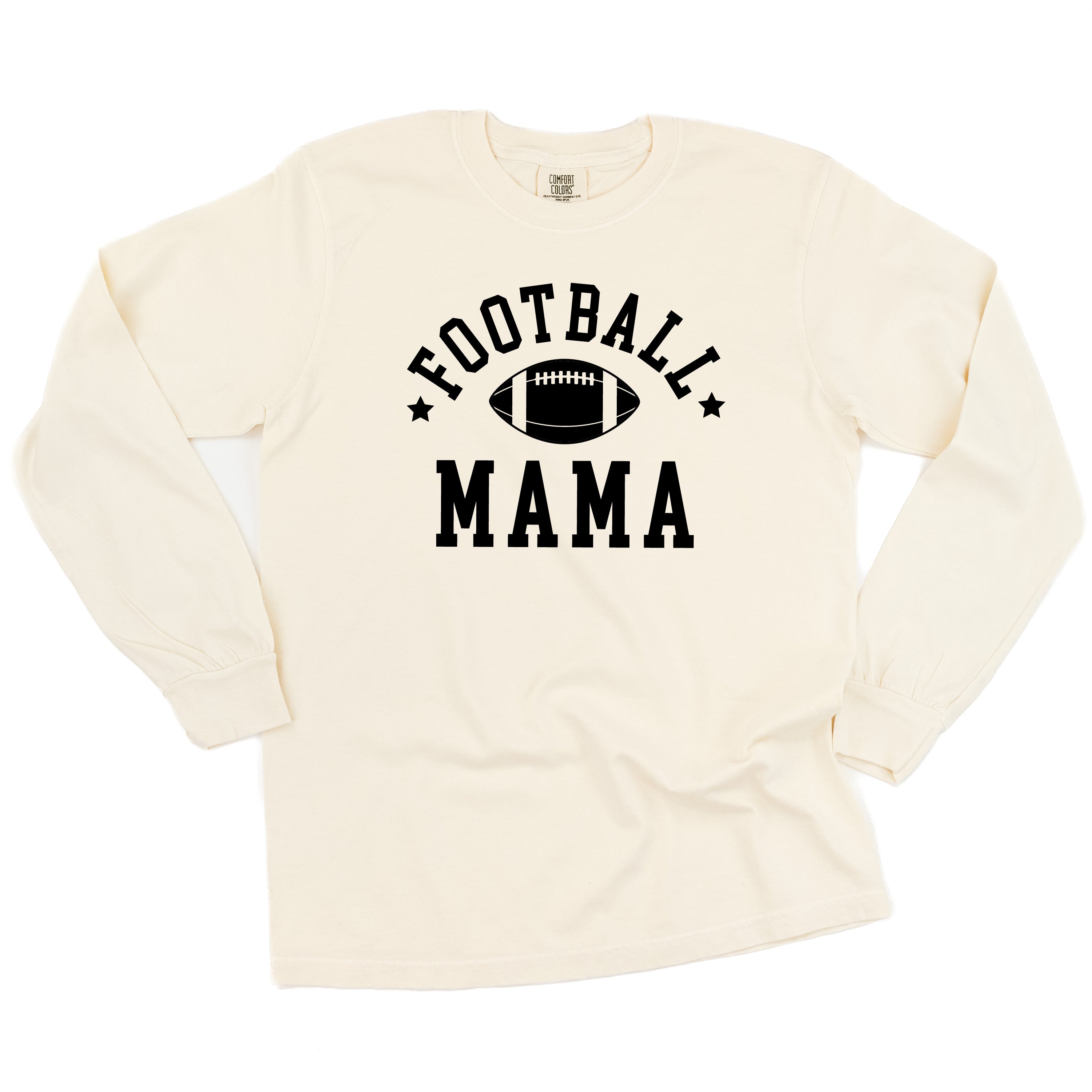 Football Mama (Stars) - Long Sleeve Comfort Colors Tee