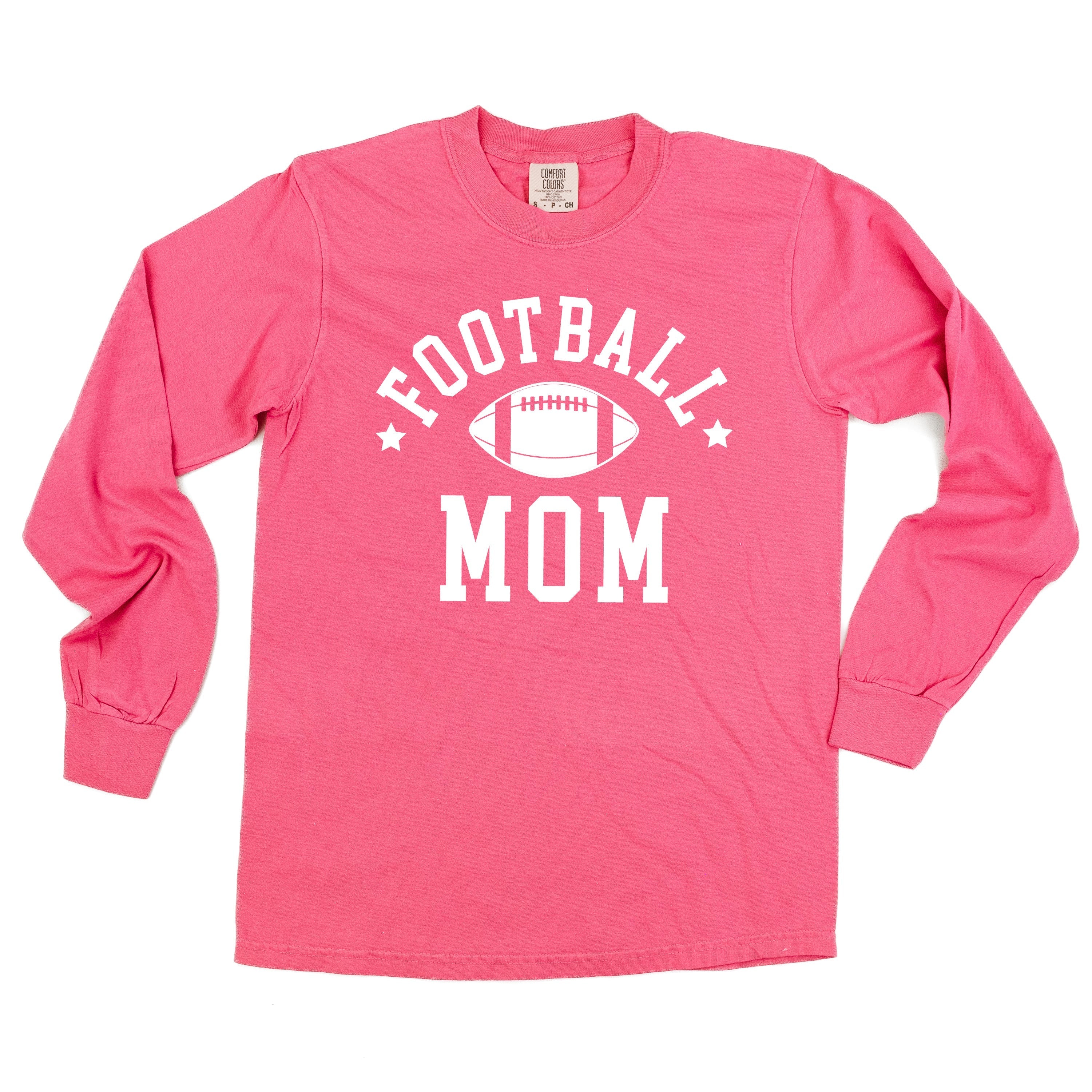 Football Mom (Stars) - Long Sleeve Comfort Colors Tee