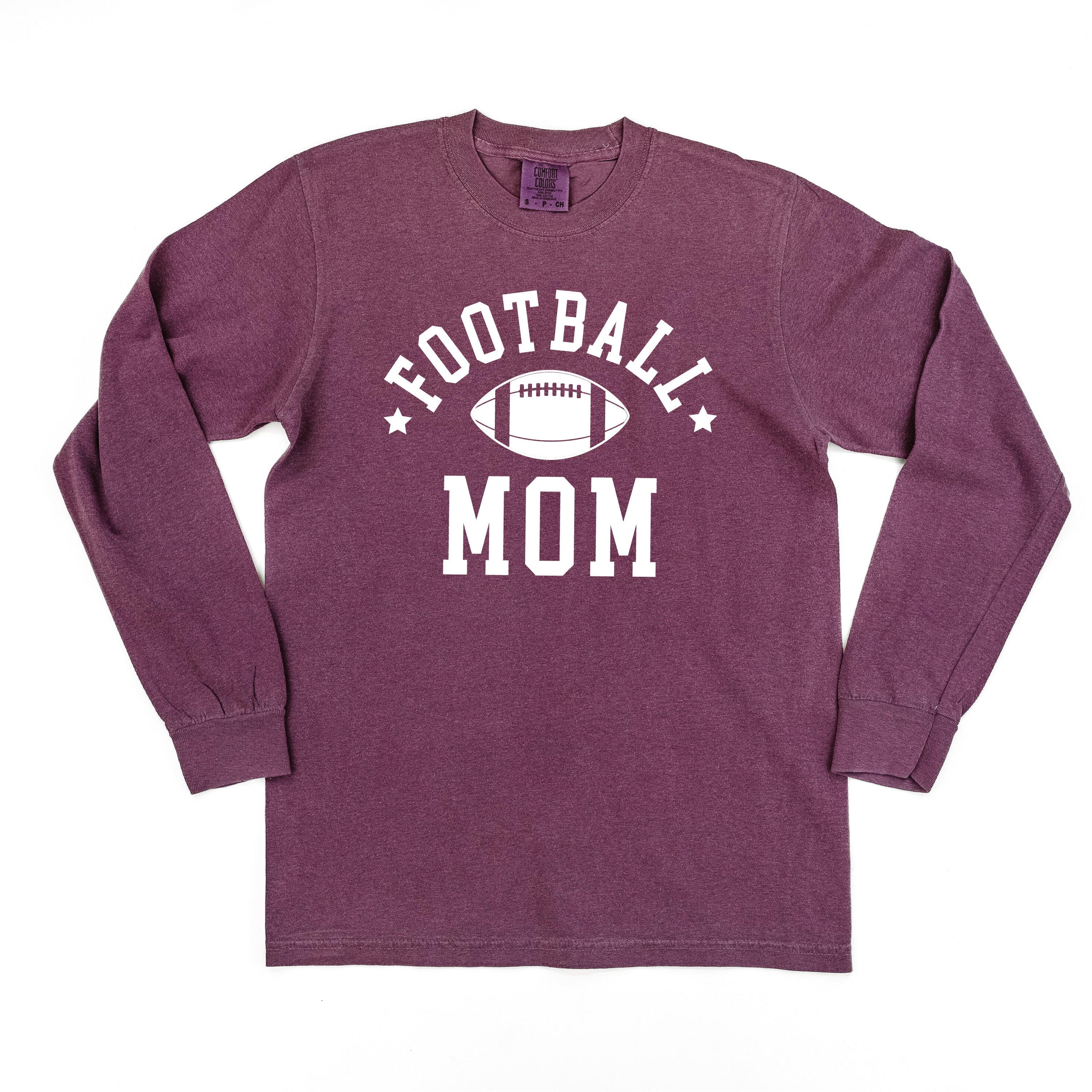 Football Mom (Stars) - Long Sleeve Comfort Colors Tee