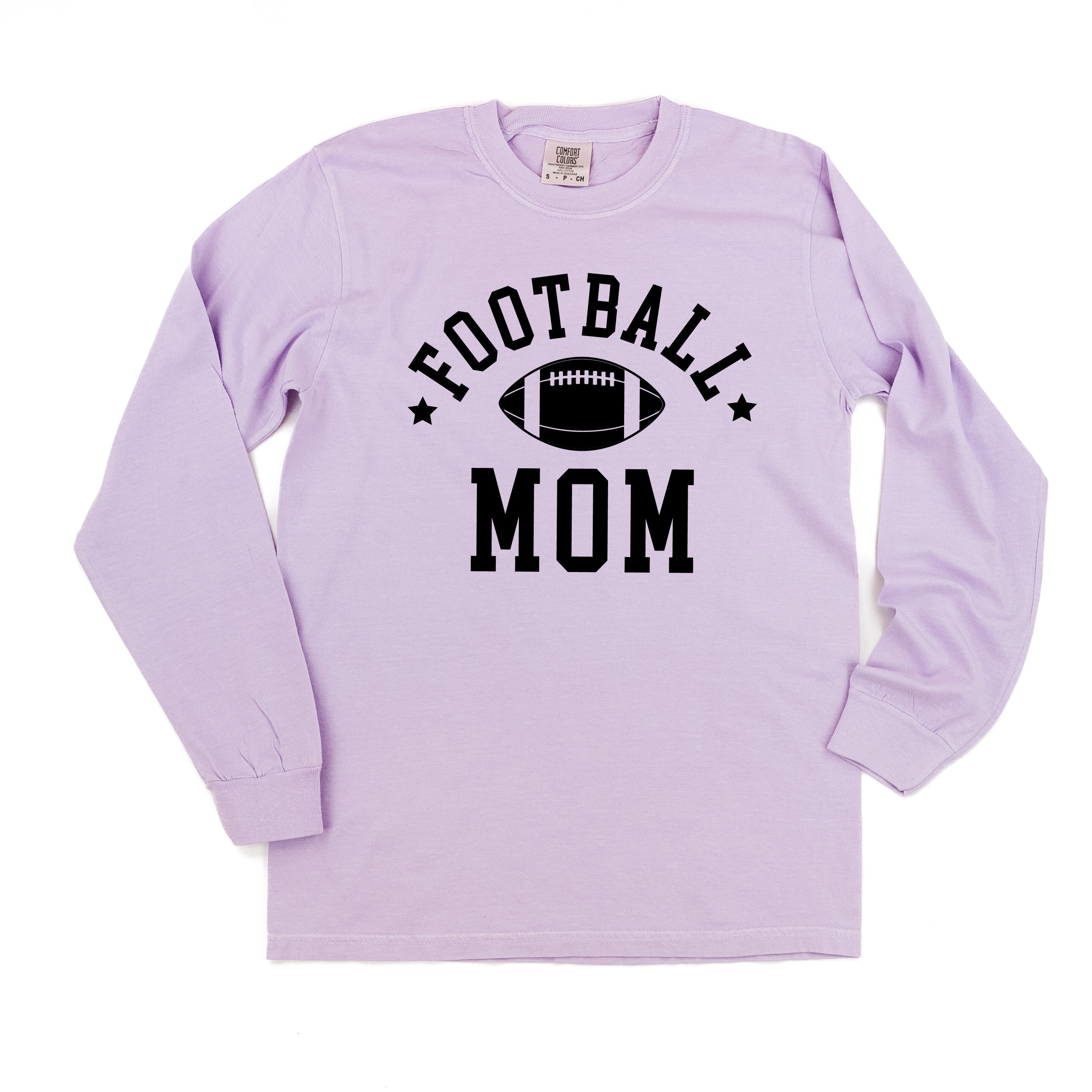 Football Mom (Stars) - Long Sleeve Comfort Colors Tee