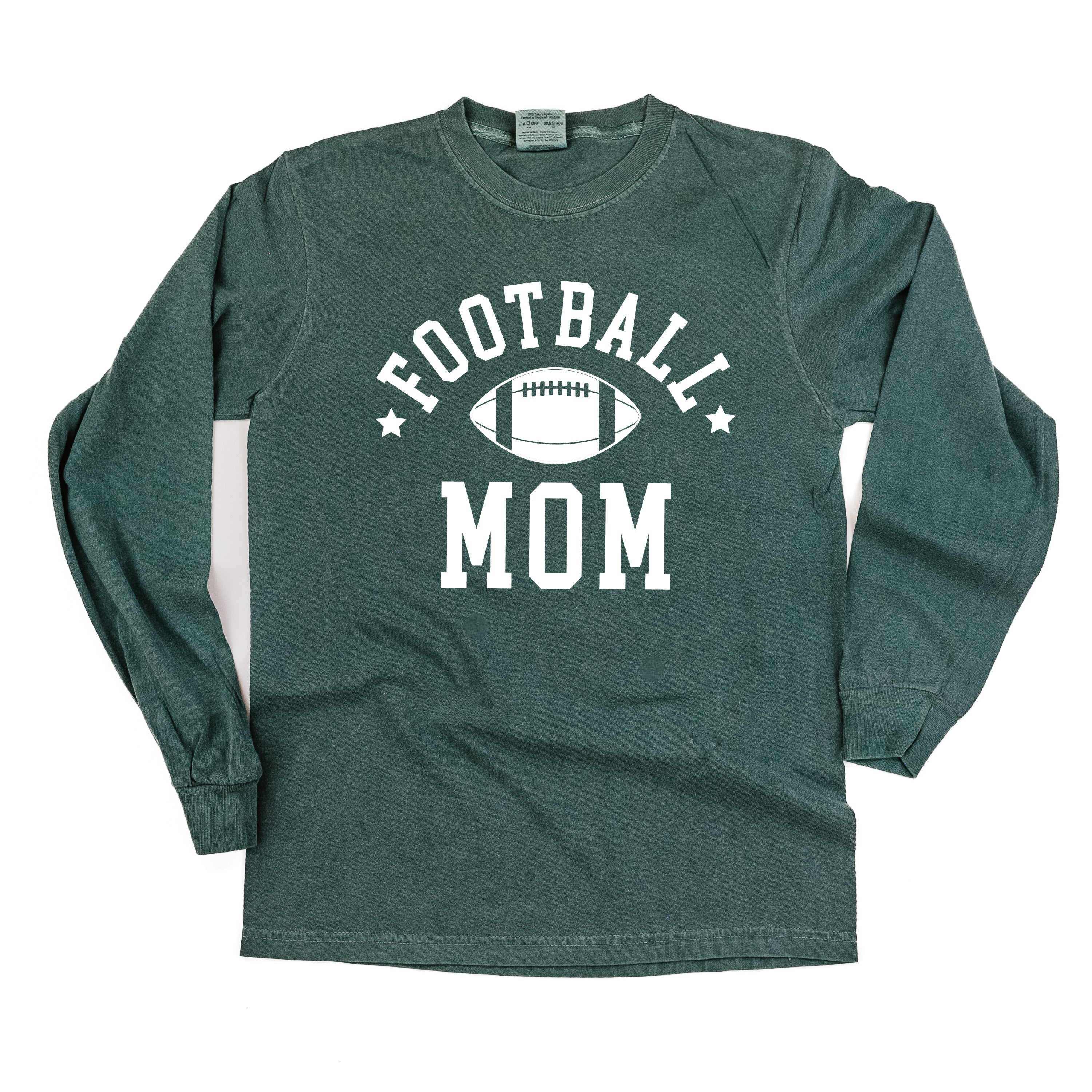 Football Mom (Stars) - Long Sleeve Comfort Colors Tee