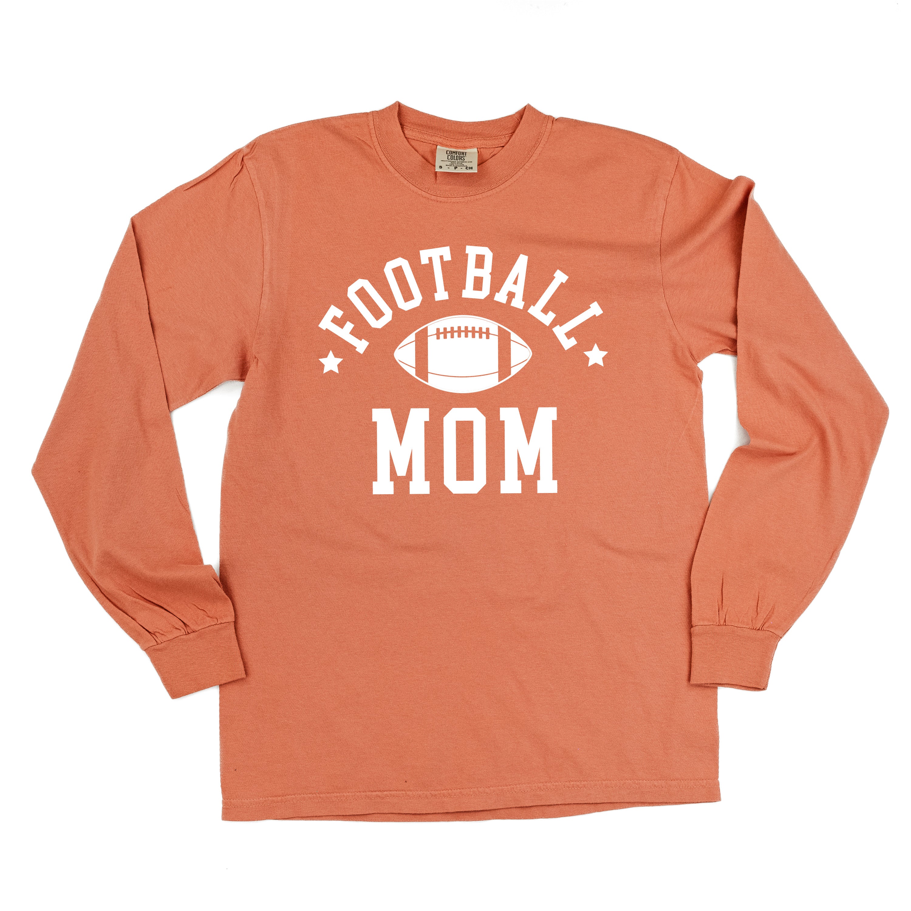 Football Mom (Stars) - Long Sleeve Comfort Colors Tee