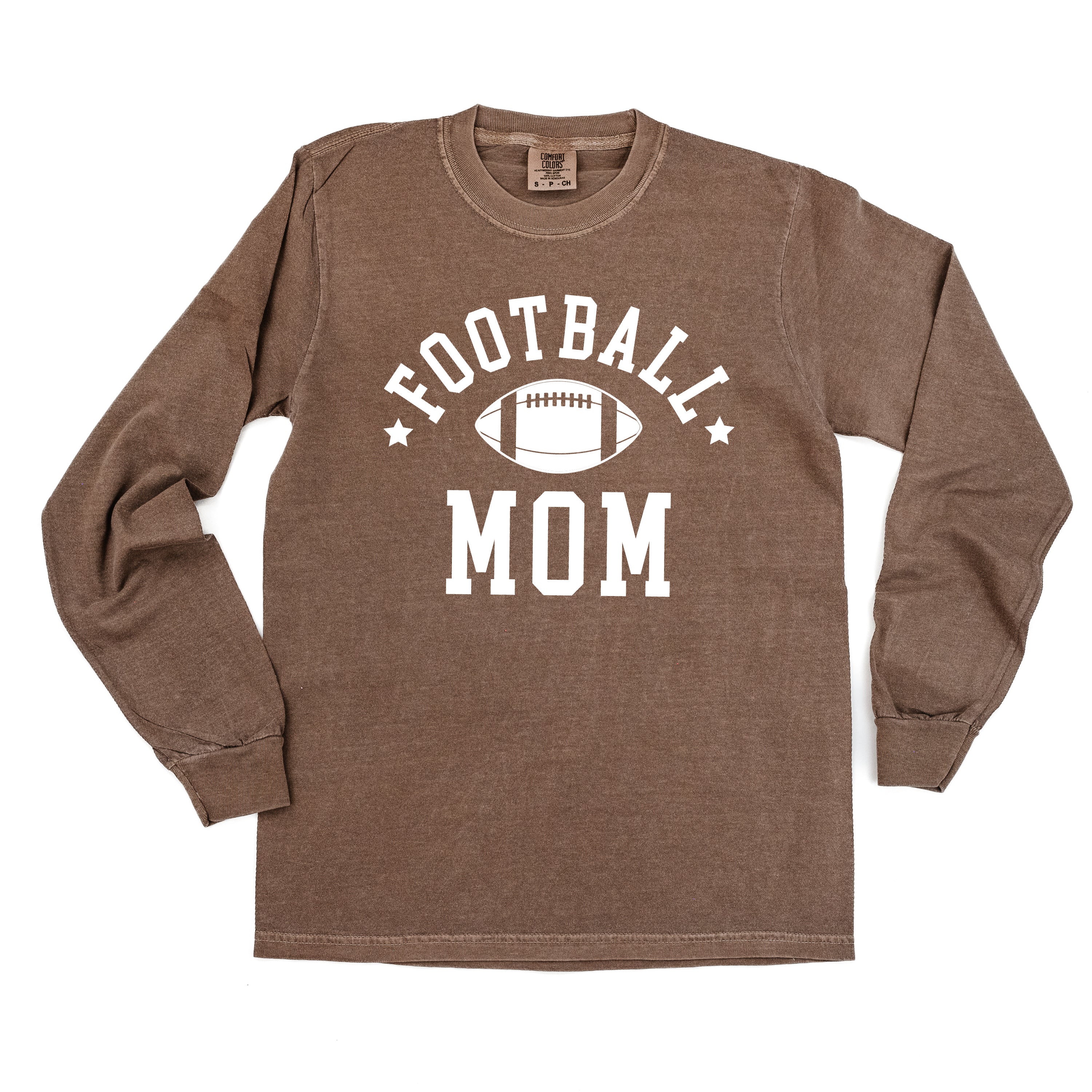 Football Mom (Stars) - Long Sleeve Comfort Colors Tee