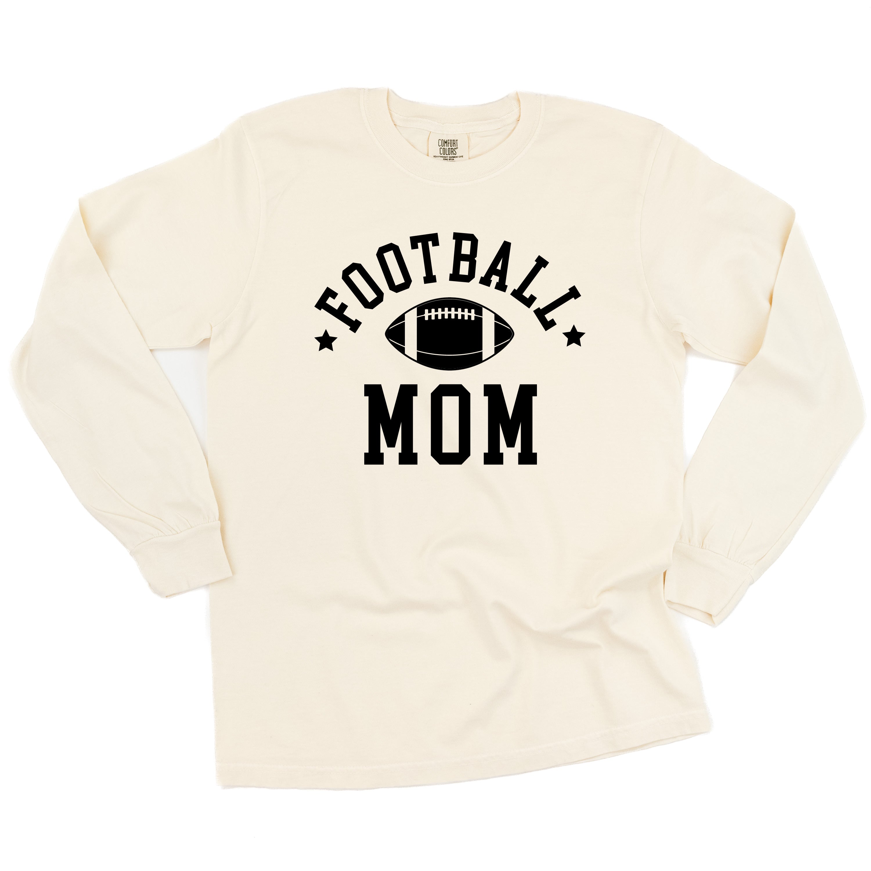 Football Mom (Stars) - Long Sleeve Comfort Colors Tee