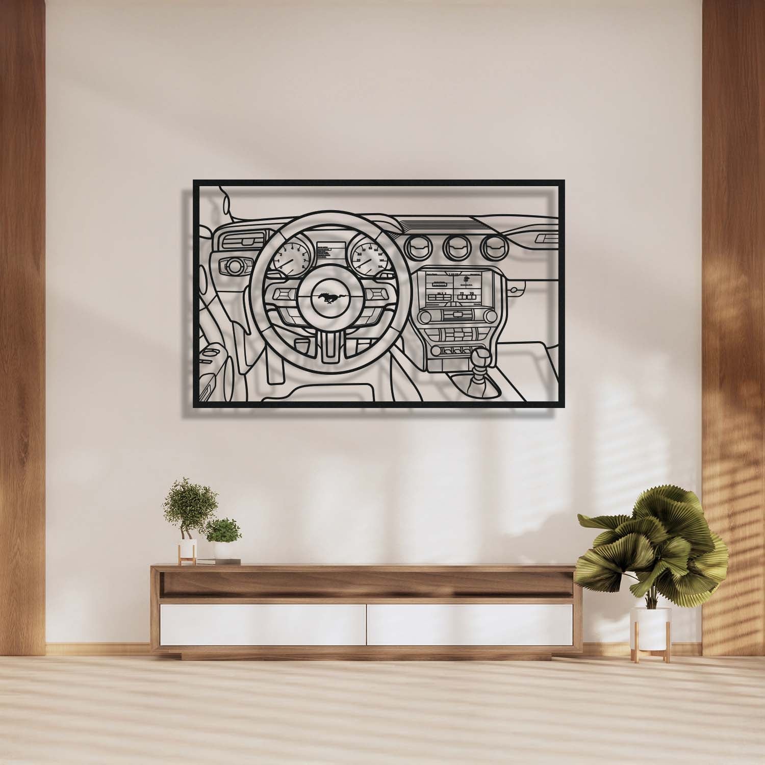 Mustang GT S550 Driver&amp;#39;s Cockpit Metal Frame Wall Art - MT1471